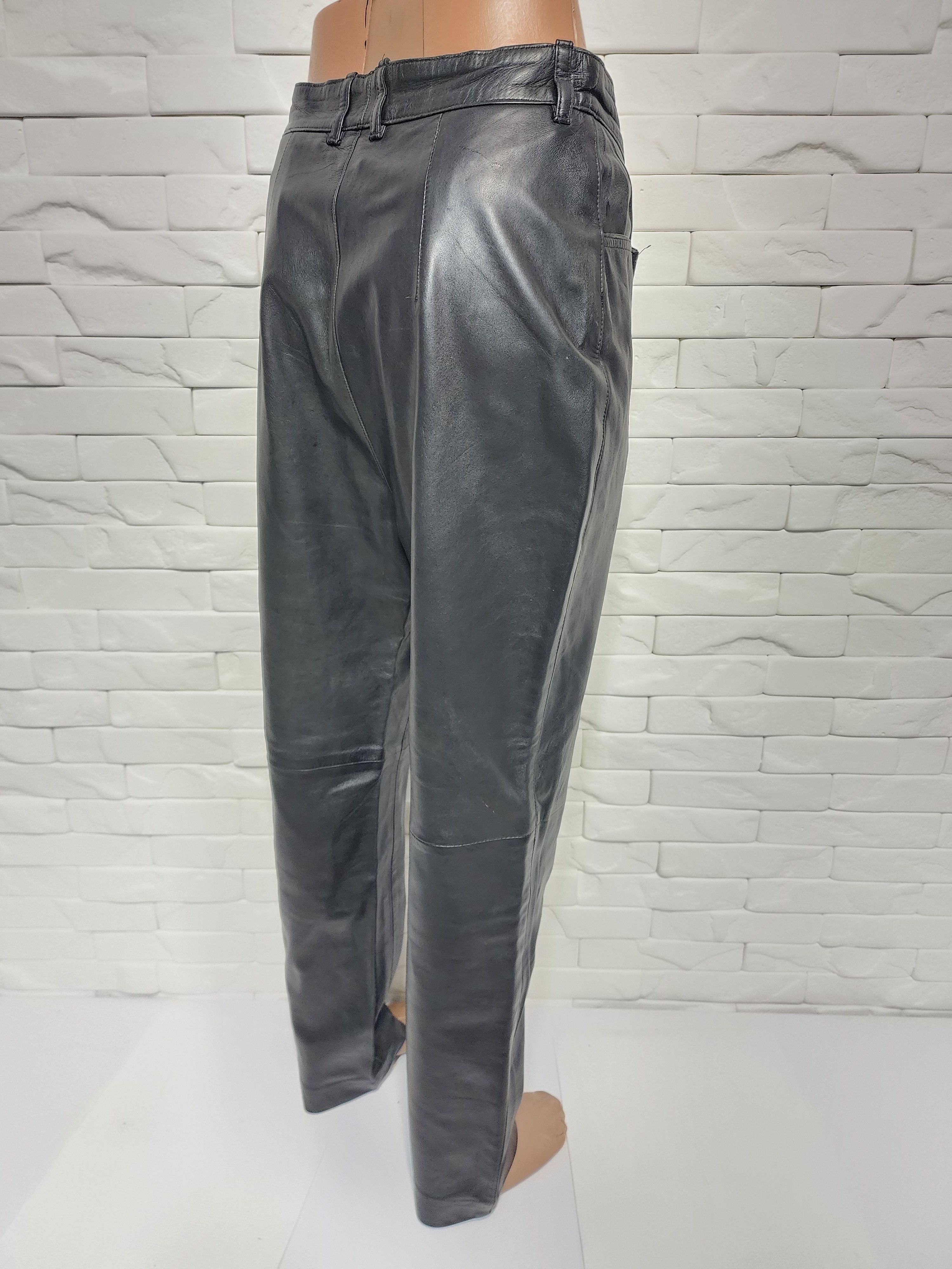 Genuine Leather Black Leather Pants: Women's Genuine Leather Trousers Size 30" / US 8 / IT 44 - 6 Thumbnail