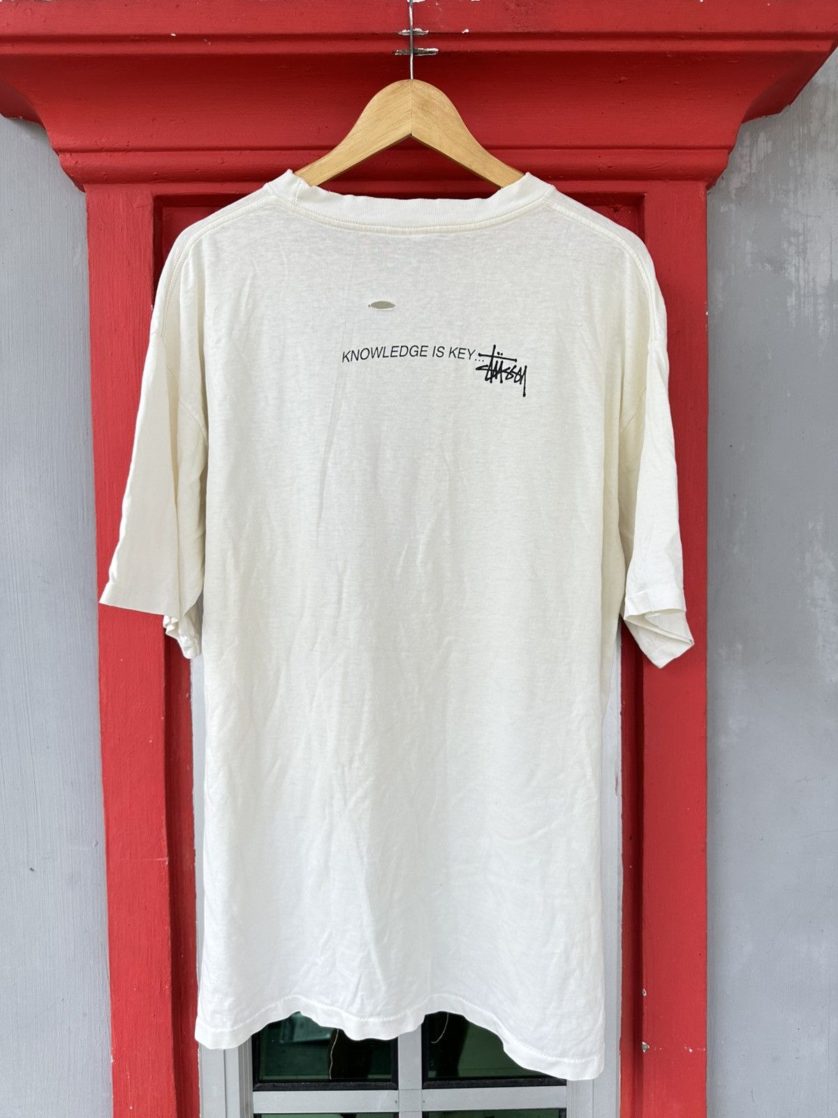 Stussy Distressed Vintage 90s Stussy Knowledge Is Key Tee Size US XL / EU 56 / 4 - 2 Thumbnail