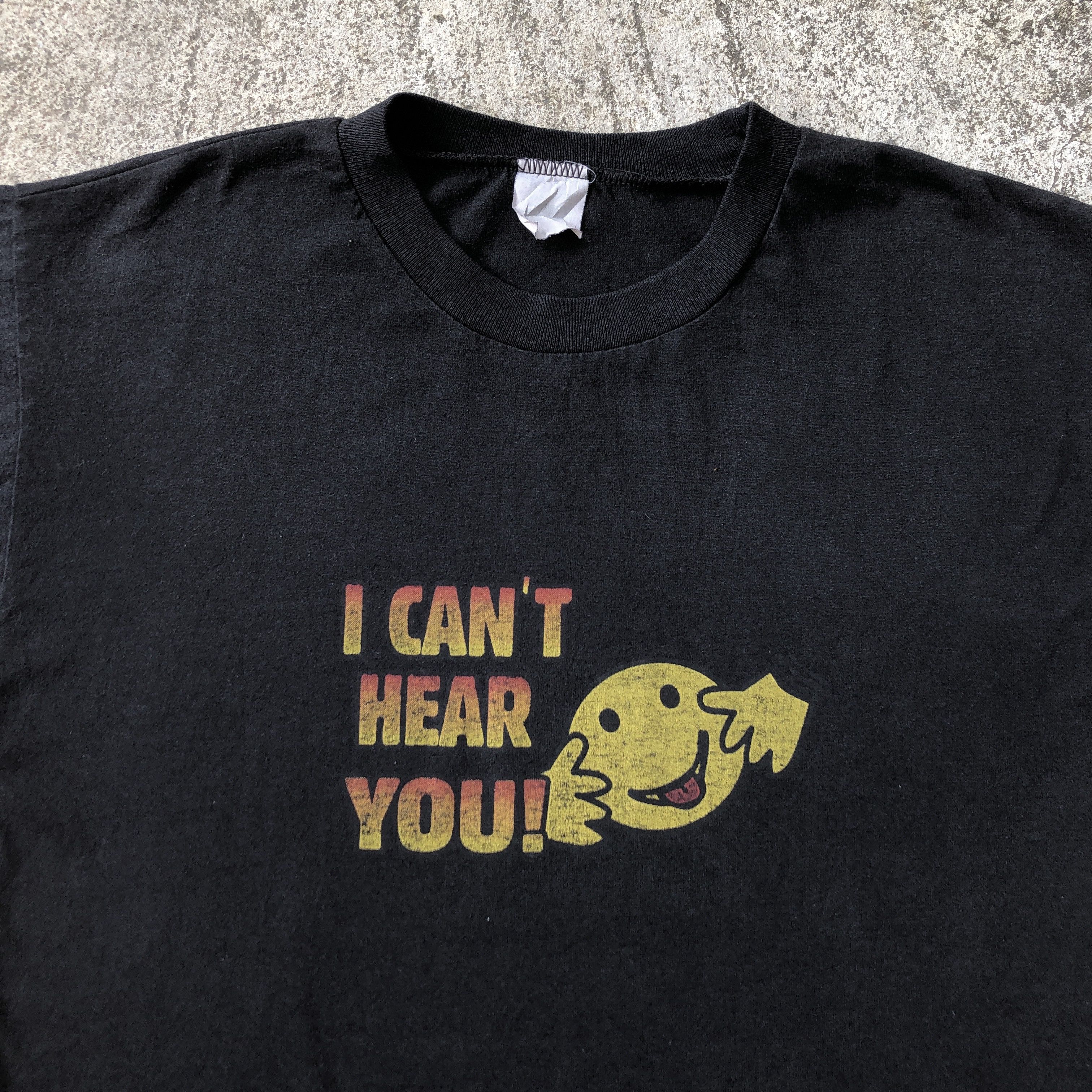Vintage Vintage 80s I Can't Hear You black graphic tee Size US M / EU 48-50 / 2 - 2 Thumbnail