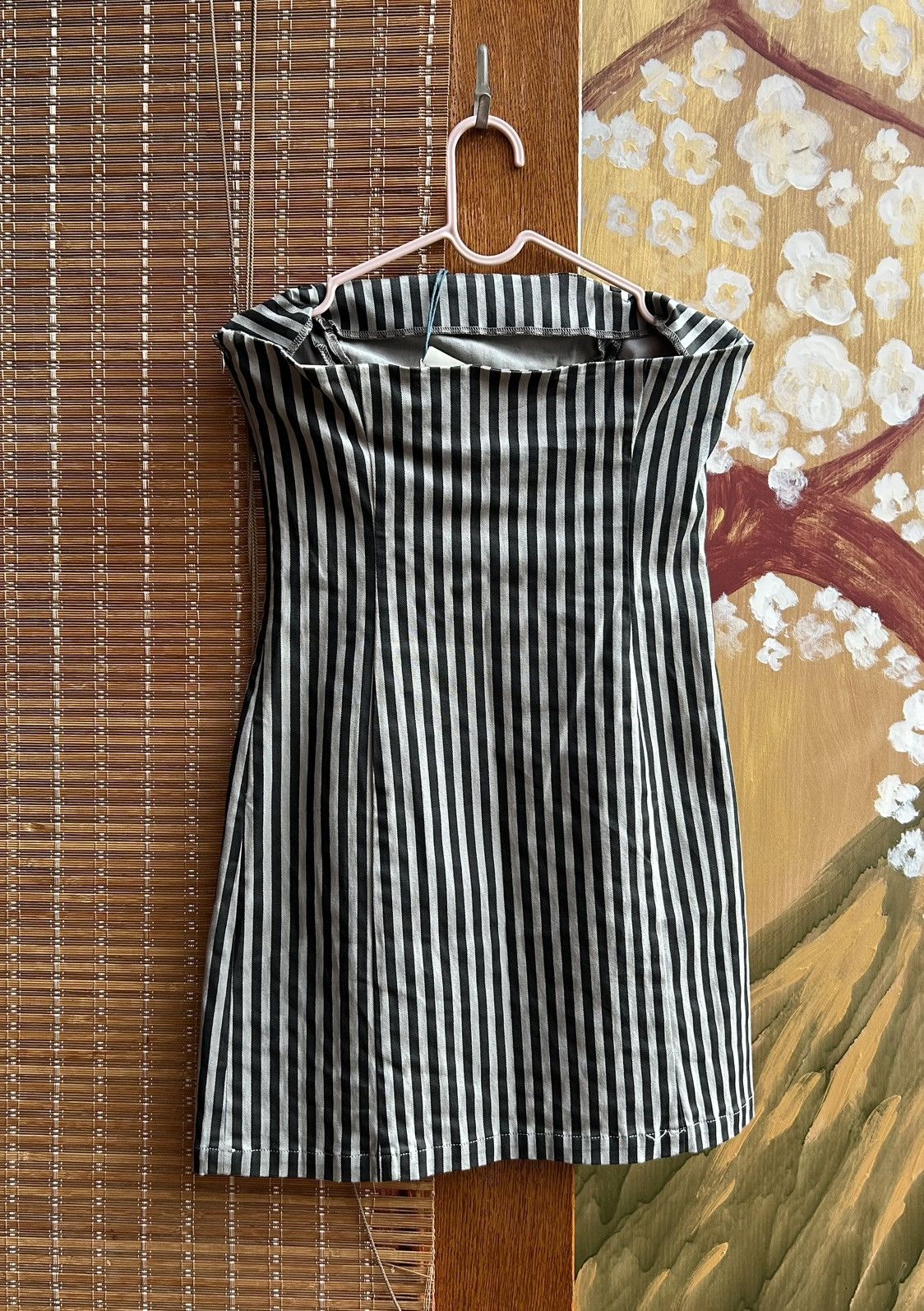 Miss Sixty × Vintage Y2k Killah Miss Sixty Pinstripes Strapless Mini Dress Size L / US 10 / IT 46 - 2 Thumbnail