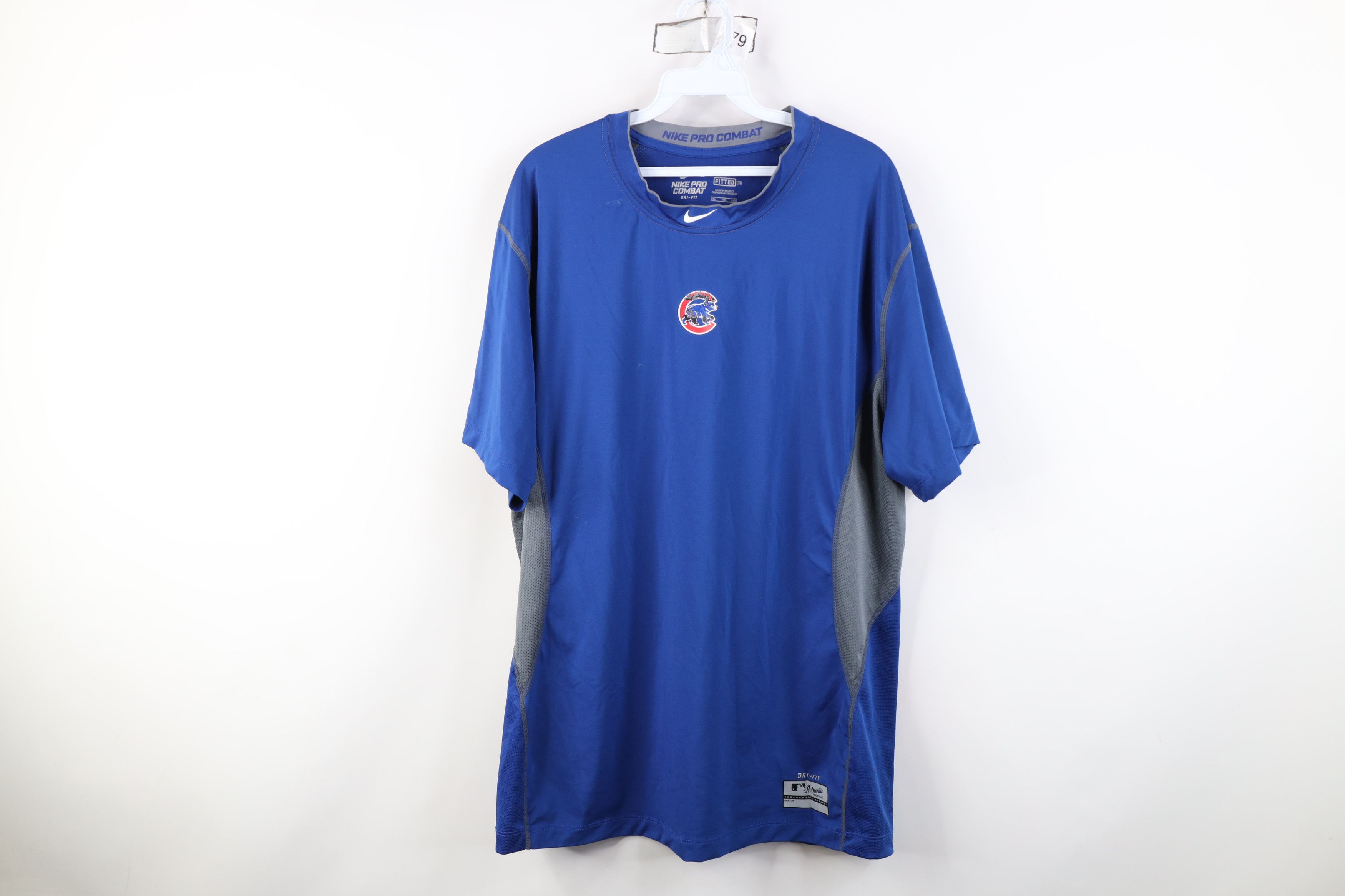 Nike Nike Pro Combat Chicago Cubs Baseball Fitted T-Shirt Blue Size US XXL / EU 58 / 5 - 1 Thumbnail