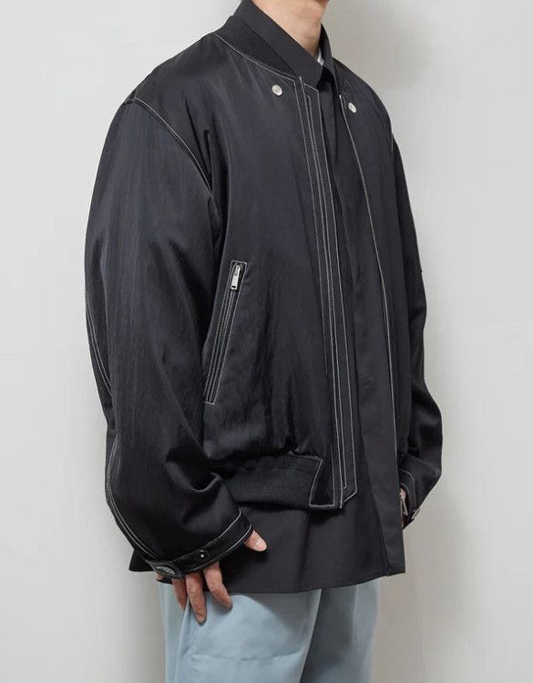 Jil Sander JIL SANDER BLACK Satin Patch Bomber jacket MA-1 Size US XL / EU 56 / 4 - 7 Thumbnail