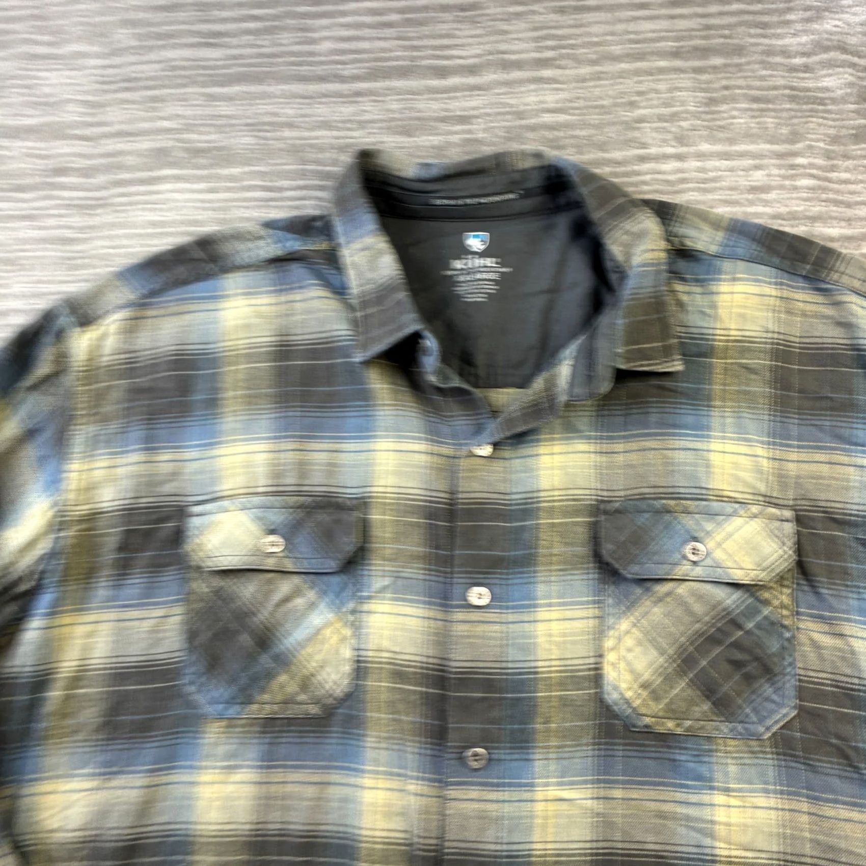 Vintage Kuhl Shirt Mens 2XL Green Plaid Dillingr Flannel Button-Up Long Sleeve Outdoor Casual Travel Workwear with Pockets Size US XXL / EU 58 / 5 - 4 Thumbnail