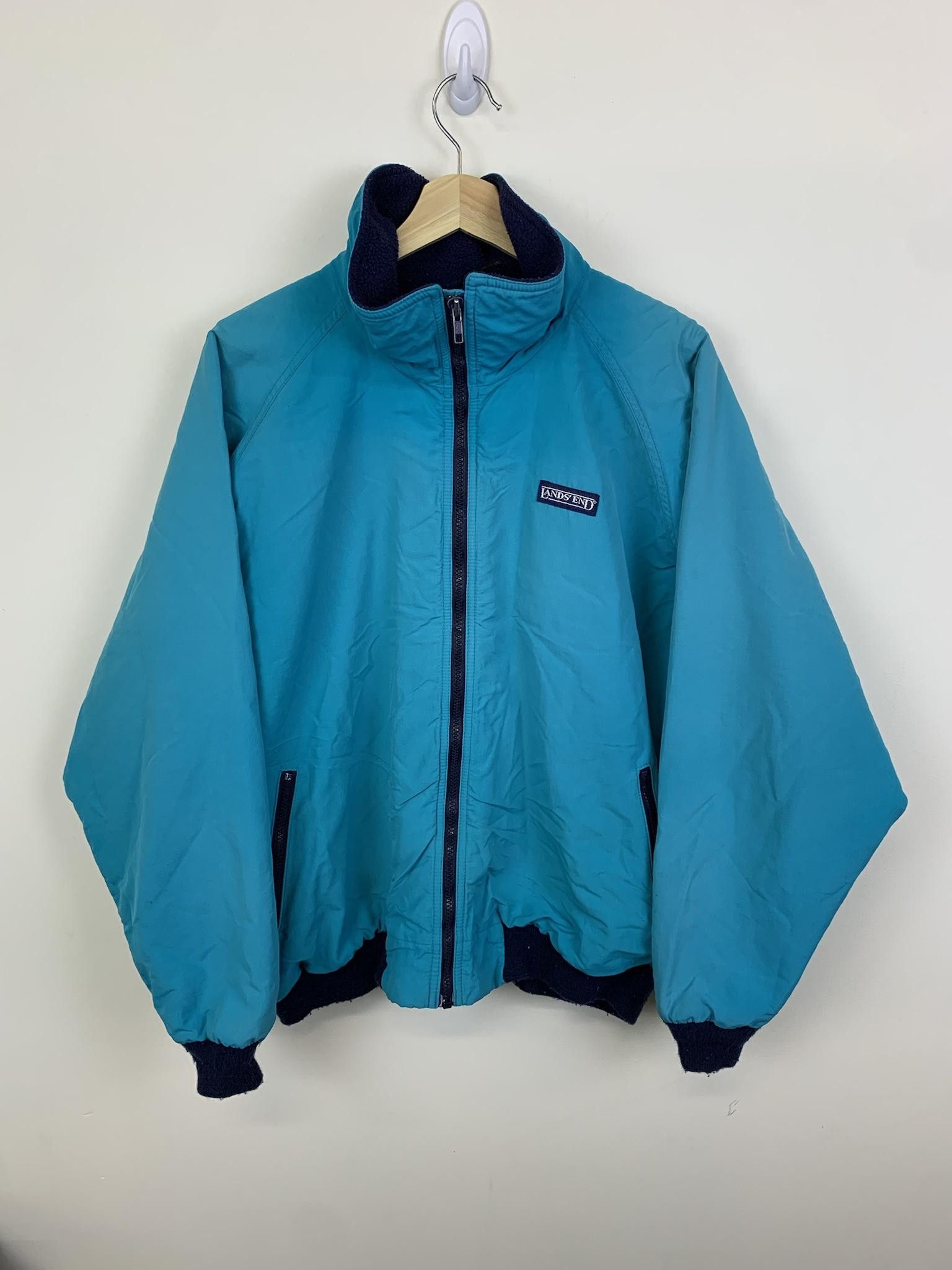 image of Rei x Vintage Lands End 1990S Blue Fleece Lined Zip Jacket, Men's (Size XL)