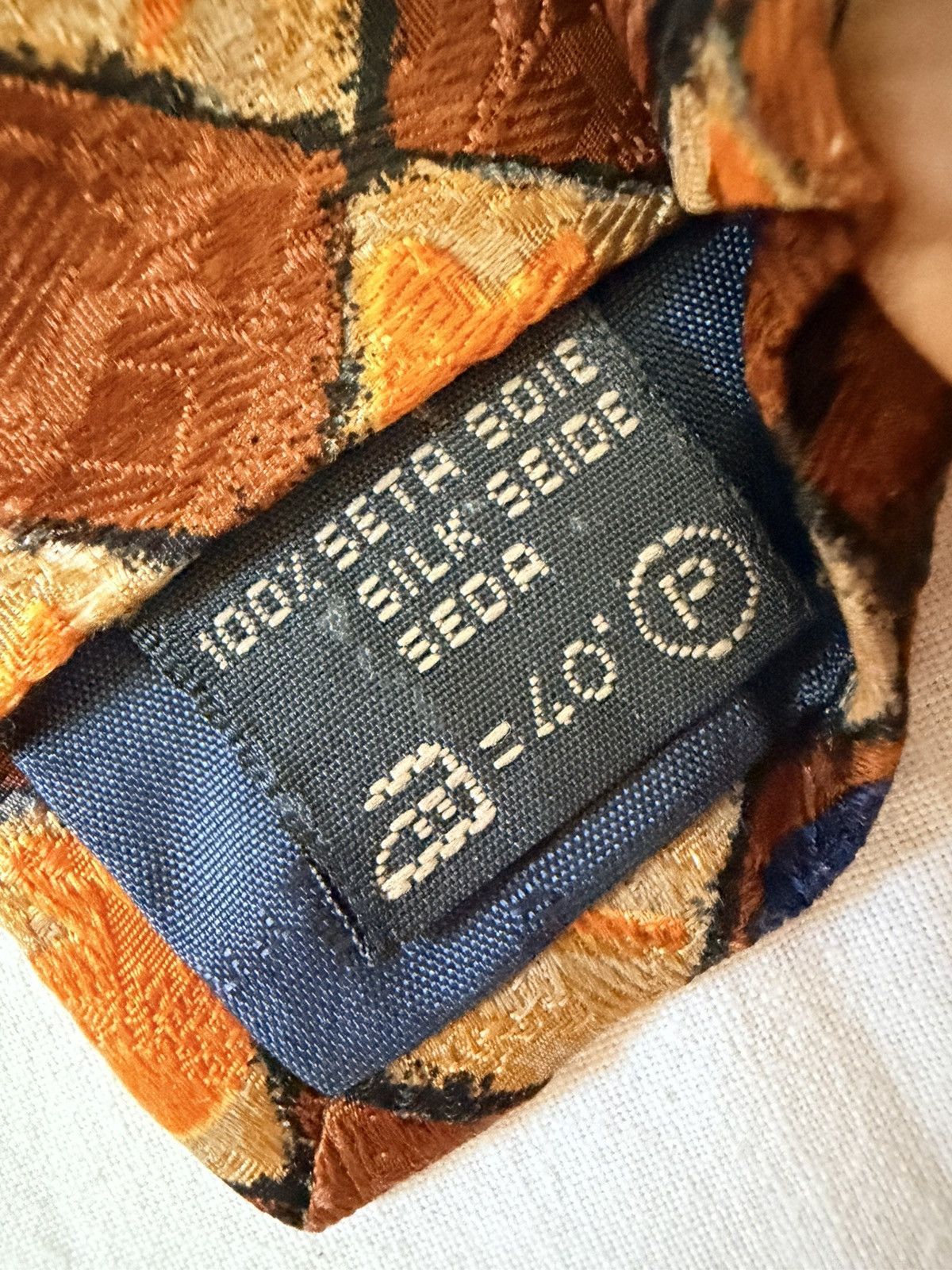 Ermenegildo Zegna Ermenegildo Zegna Silk Tie Brown Orange Blue Jacquard 59” Size ONE SIZE - 7 Thumbnail