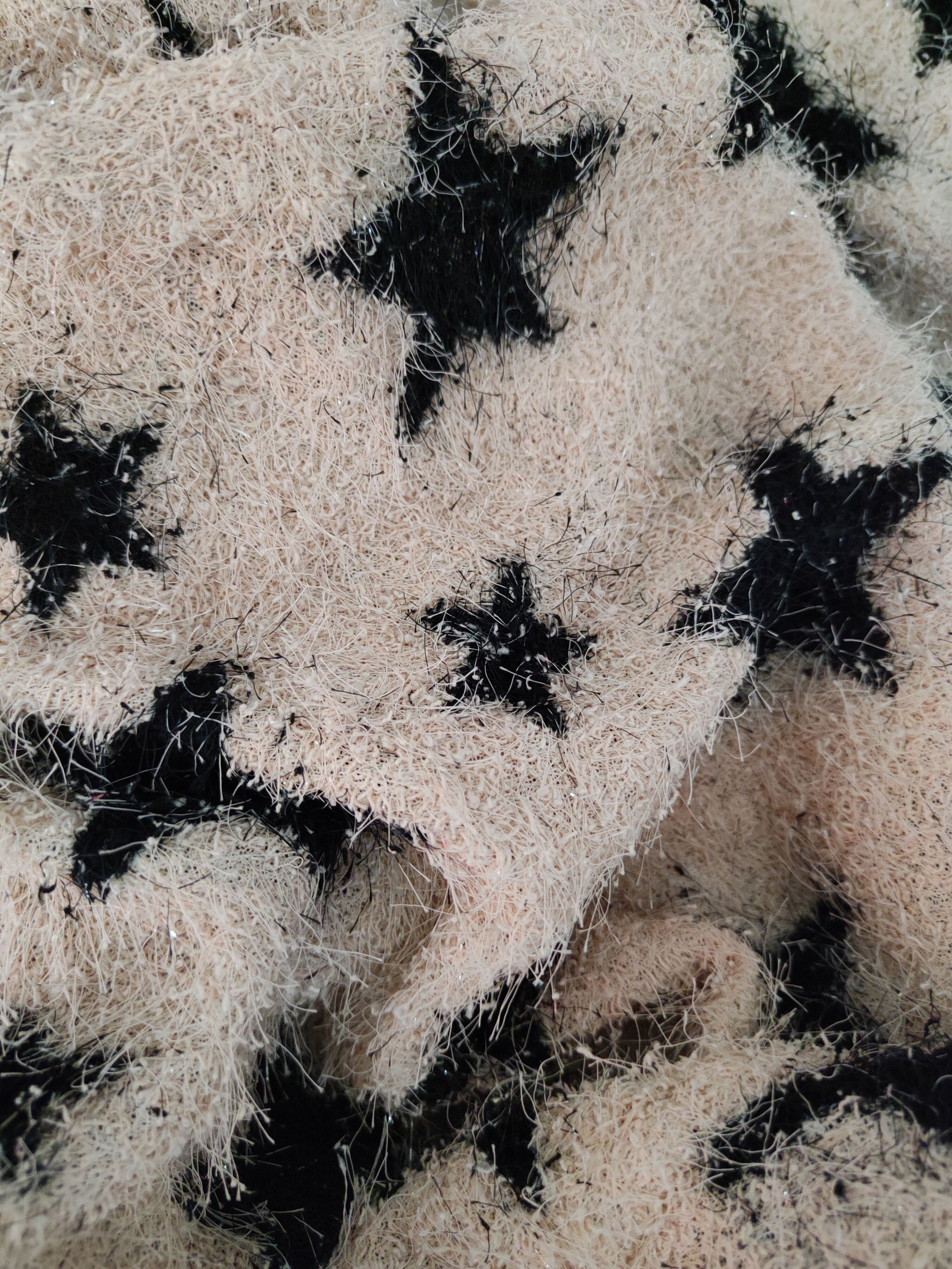 Homespun Knitwear Nice Claup Beige Star Shag Shaggy Fur Mohair Knitwear #S1983 Size S / US 4 / IT 40 - 10 Thumbnail