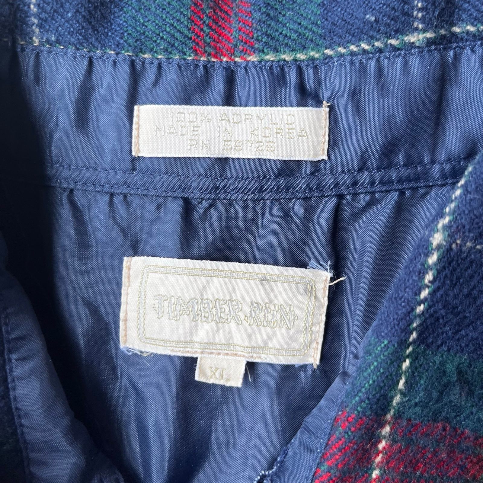 Vintage VINTAGE TIMBER RIN ACRYLIC BOARD SHIRT FLANNEL PLAID XL Size US XL / EU 56 / 4 - 4 Thumbnail