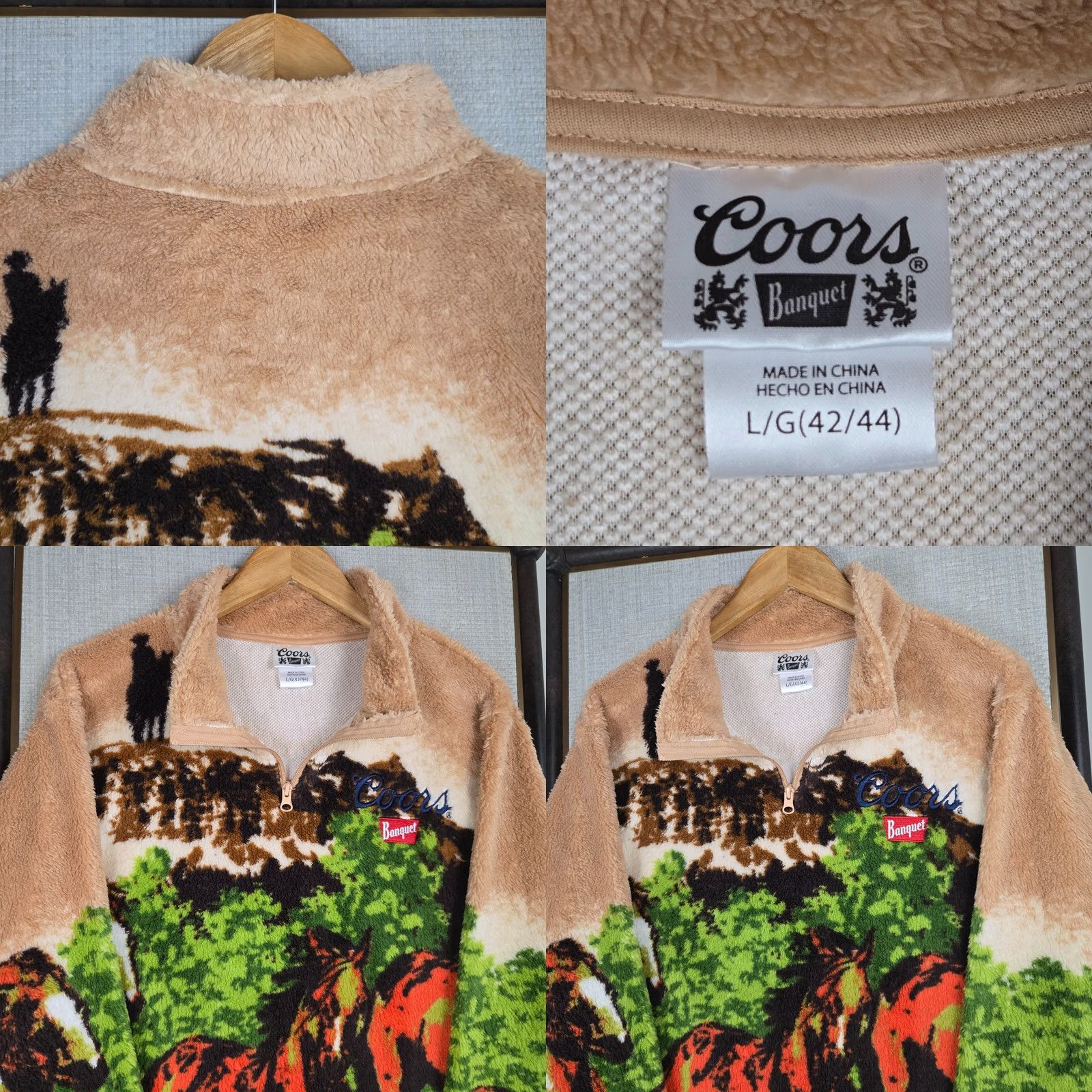Vintage Coors Banquet Beer Men’s 1/4 Zip Soft Sherpa High Loft Fleece Pullover Jacket Size US L / EU 52-54 / 3 - 8 Thumbnail