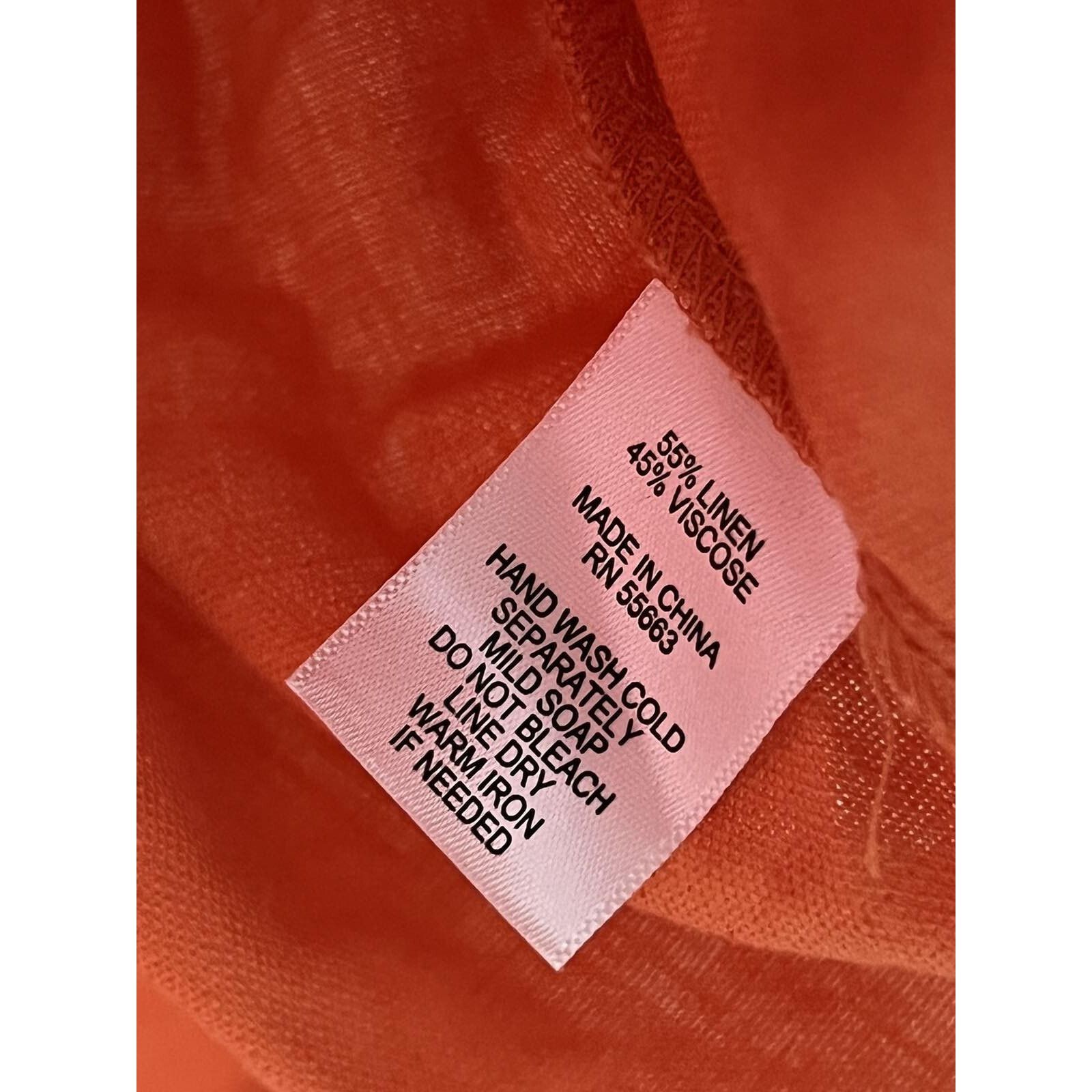 Cynthia Rowley Cynthia Rowley Linen 1X Blouse Top Fall Orange A003291 Size XL / US 12-14 / IT 48-50 - 4 Thumbnail