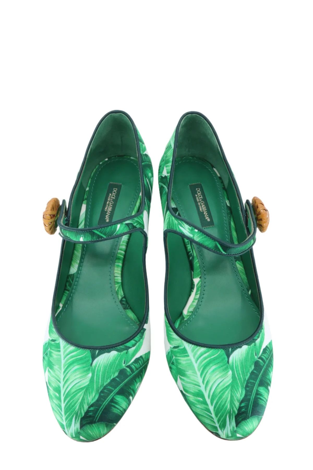 Dolce & Gabbana o1y0925 Square Heel Pumps in Green/White Size US 6 / IT 36 - 3 Thumbnail