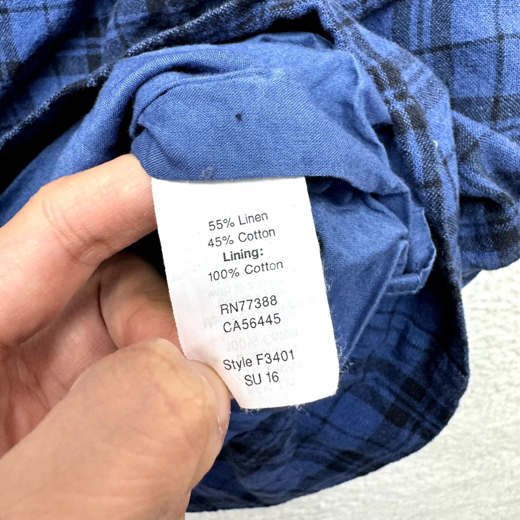 Madewell VINTAGE Madewell Mini Shift Dress 2 Small Blue Tartan Plaid Off Shoulder Linen Preppy Dress Womens Size XS / US 0-2 / IT 36-38 - 7 Thumbnail