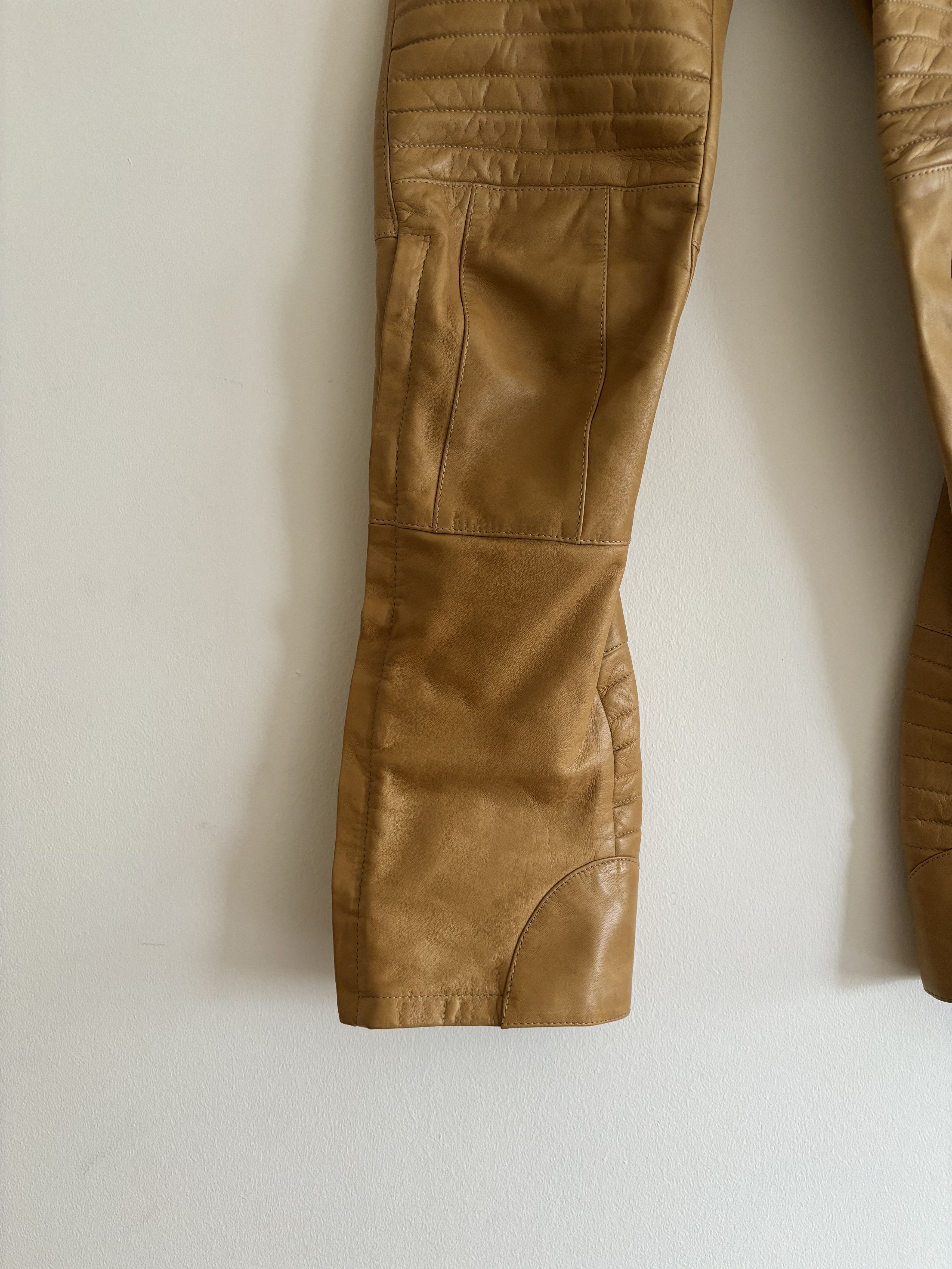Gucci × Tom Ford Gucci by Tom Ford tan leather motorcycle pants, fw 2000 Size 30" / US 8 / IT 44 - 5 Thumbnail