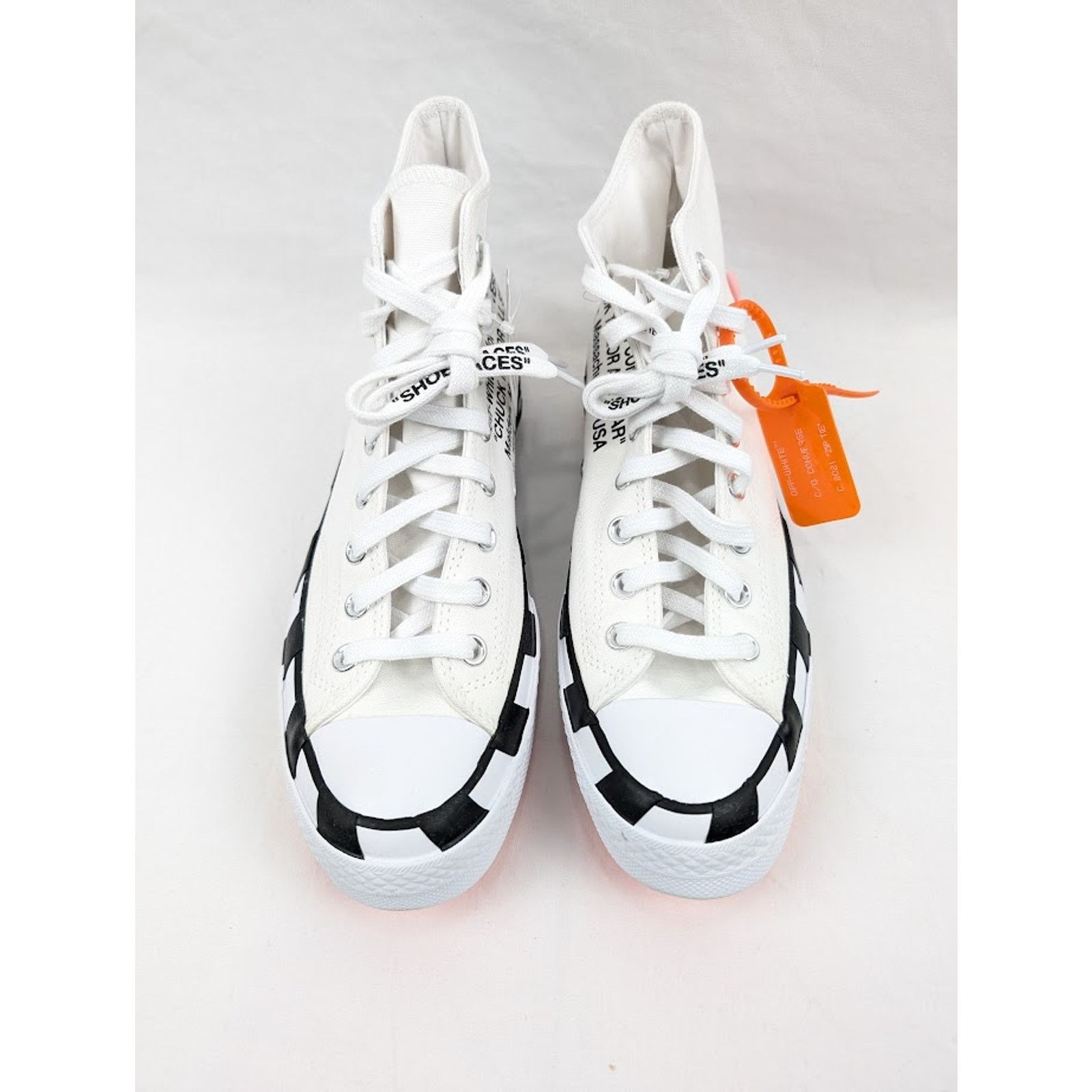 Converse × Off-White o1rshd1 DUP / Unisex Chuck 70 Hi-Top Sneakers in White/Cone Size US 10 / IT 40 - 15 Thumbnail