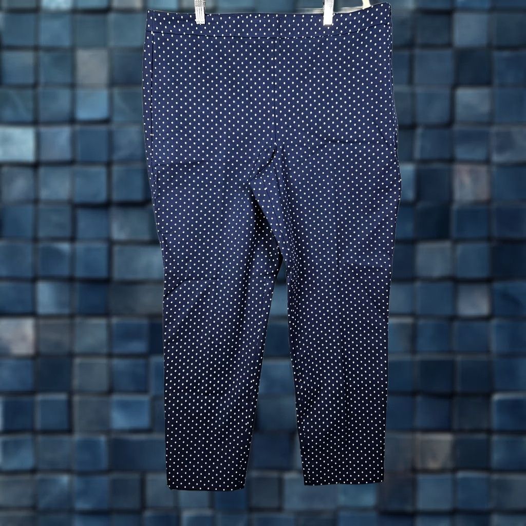 Talbots TALBOTS Women’s Navy White Polka Dot Chatham Ankle Pant Size 16 Size 38" / US 16 / IT 52 - 1 Thumbnail