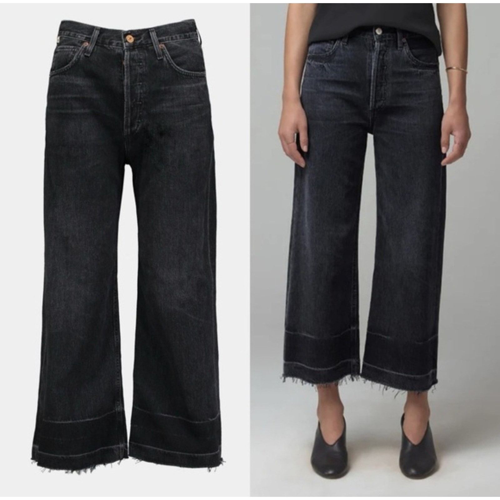 Citizens Of Humanity Citizens of Humanity Sacha Jeans High Wide Button Fly Crop Size 27" / US 4 / IT 40 - 1 Thumbnail
