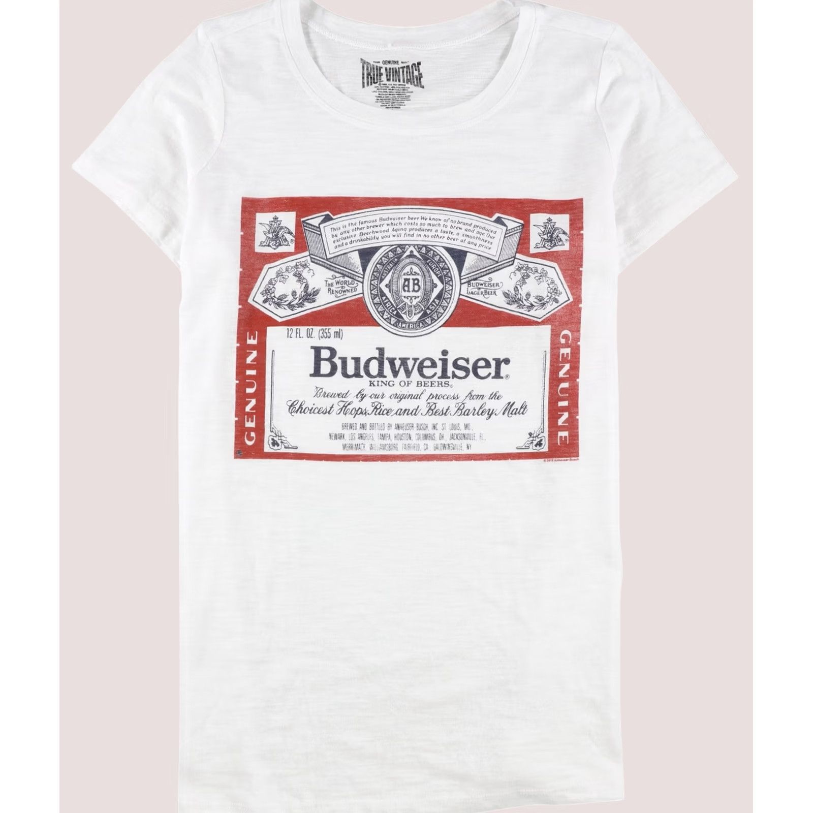 Budweiser VINTAGE True Vintage Womens Budweiser Logo Graphic T-Shirt, White, Plus Size, 2X Size XXL / US 16-18 / IT 52-54 - 1 Thumbnail