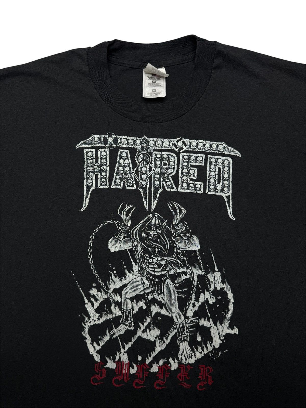 Vintage Vintage 90’s Hatred Suffer Band Tee Shirt Size US XL / EU 56 / 4 - 3 Thumbnail