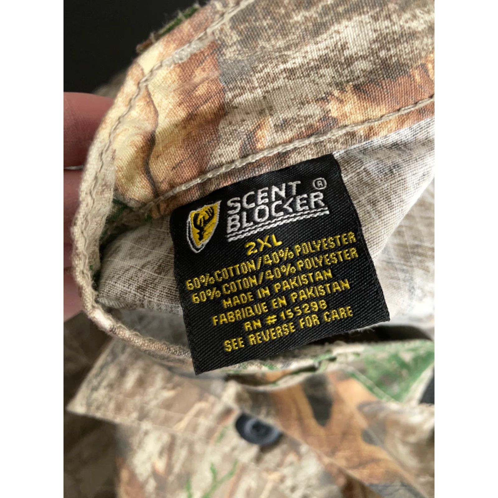 Realtree Scent Blocker Cargo Pants Men 2XL Camouflage Green Realtree Edge 90s Army Nature Flat Front Zip Fly Pockets Cotton-Blend Polyester Straight Leg Cargo Size US 41 - 3 Thumbnail