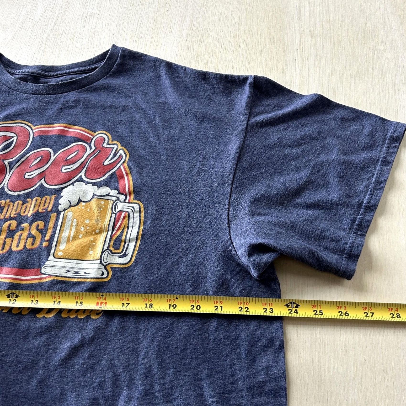GAS Shirt Mens XL Blue Beer Cheaper Than Gas Weed Funny Graphic Novelty Tee T-Shirt Size US XL / EU 56 / 4 - 6 Thumbnail