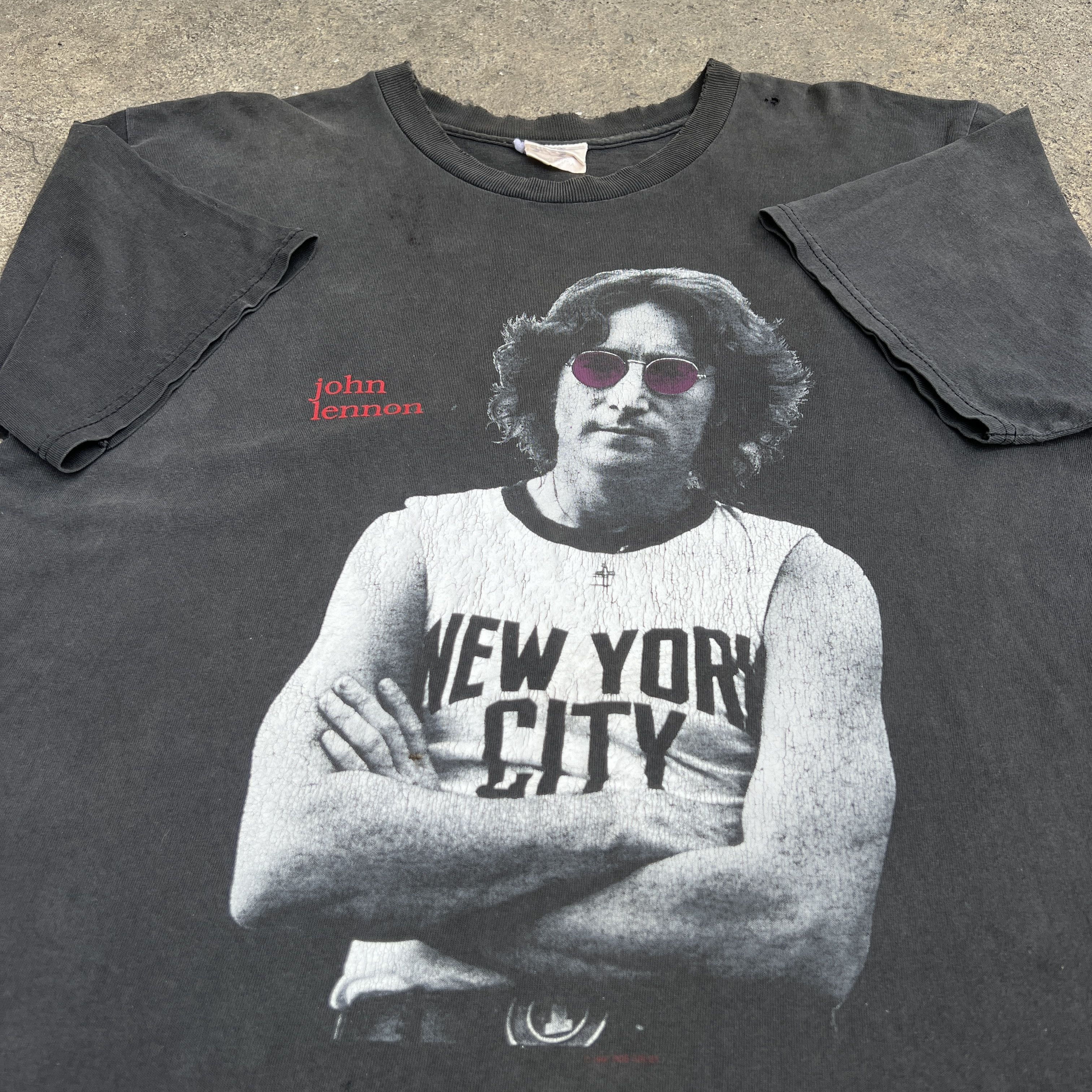 Band Tees Vintage 90s John Lennon The Beatles Promo Tee Faded Yoko Ono Size US L / EU 52-54 / 3 - 4 Thumbnail
