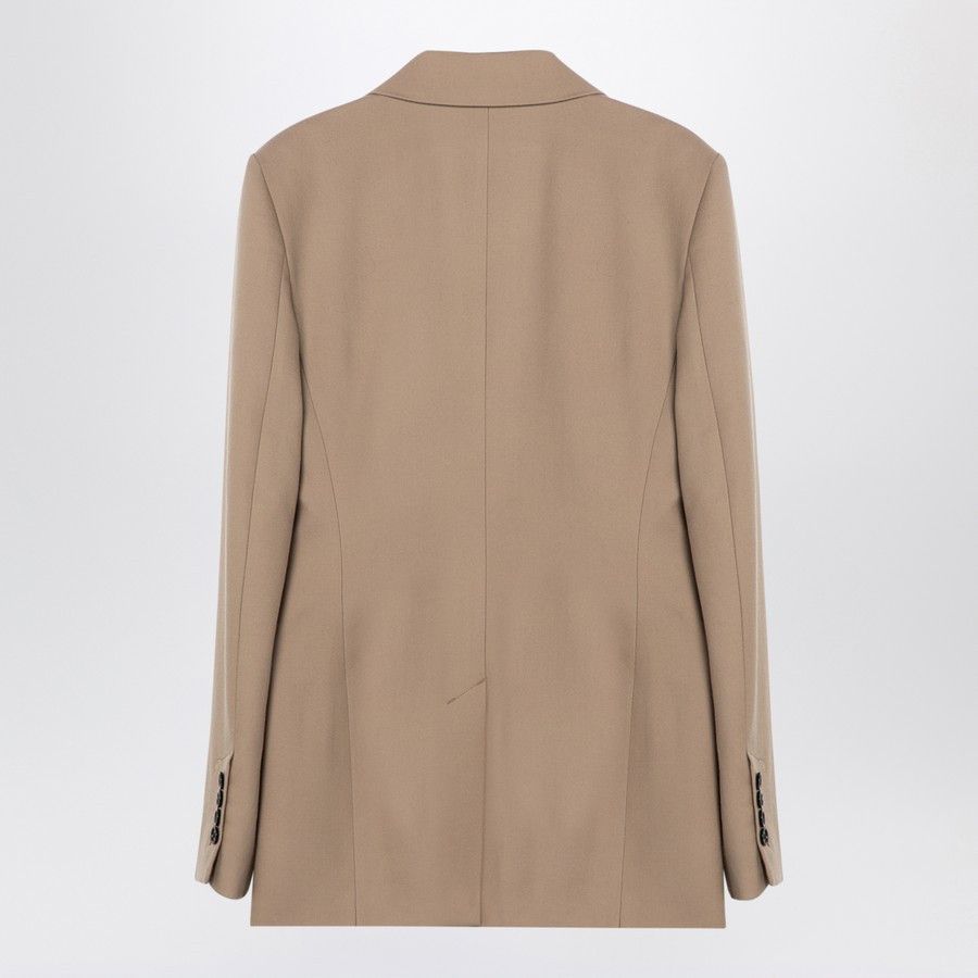 AMI o1d2blof0724 Double-breasted Jacket in Beige Size XS / US 0-2 / IT 36-38 - 2 Thumbnail