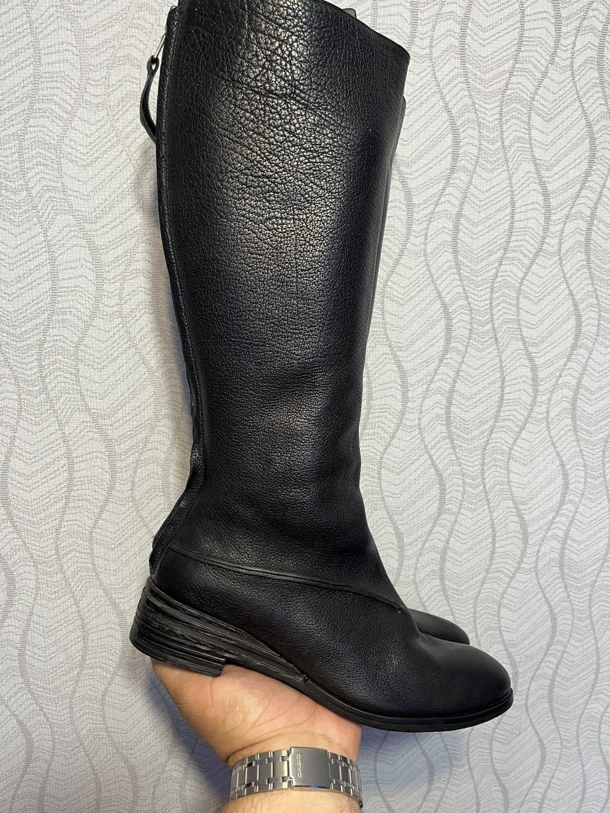 Elia Maurizi Elia Maurizi Black Leather AvantGarde Boots Guidi Style Size US 7.5 / IT 37.5 - 2 Thumbnail