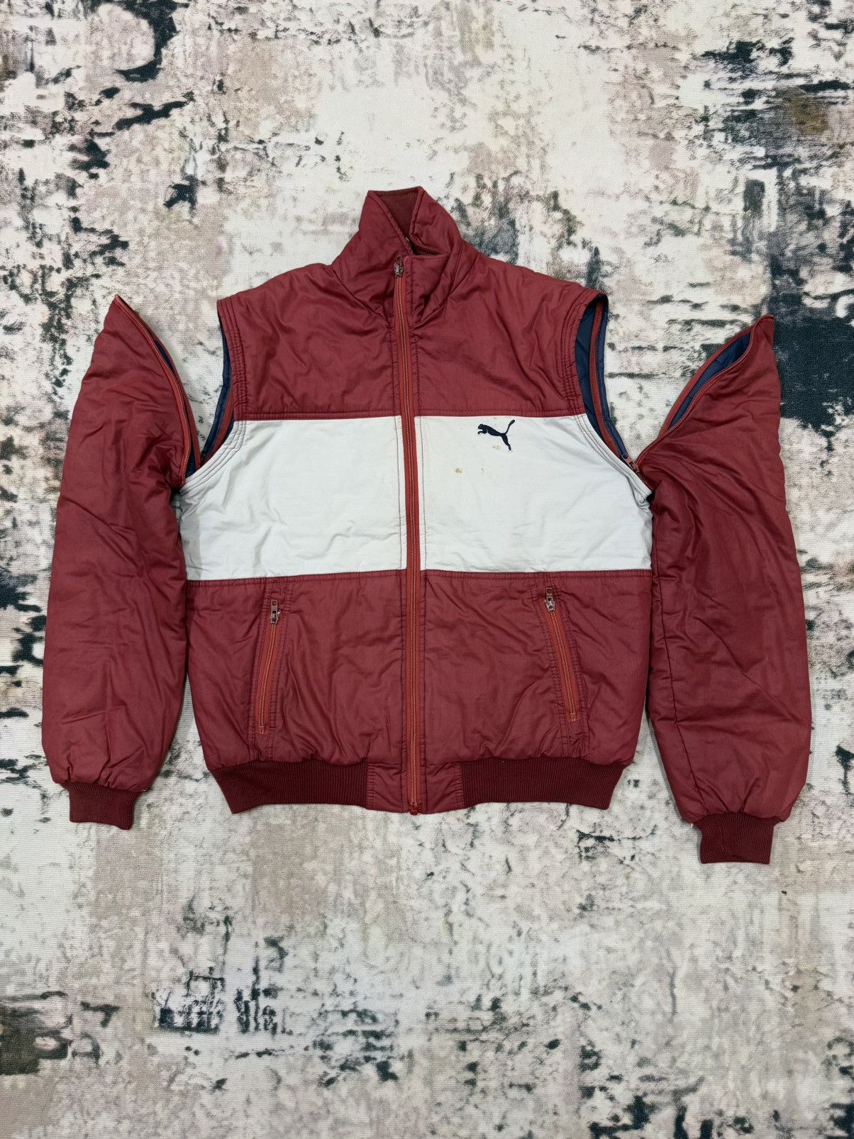 Puma × Vintage Vintage 90s Puma Convertiable Sleeve Bomber Jacket Size US M / EU 48-50 / 2 - 3 Thumbnail