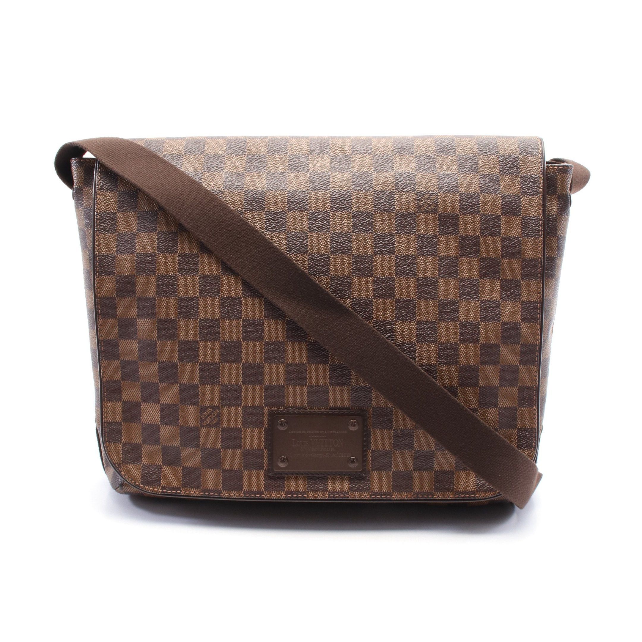 Louis Vuitton Louis Vuitton Brooklyn Mm Damier Ebene Shoulder Bag Leather Brown Size ONE SIZE - 1 Thumbnail