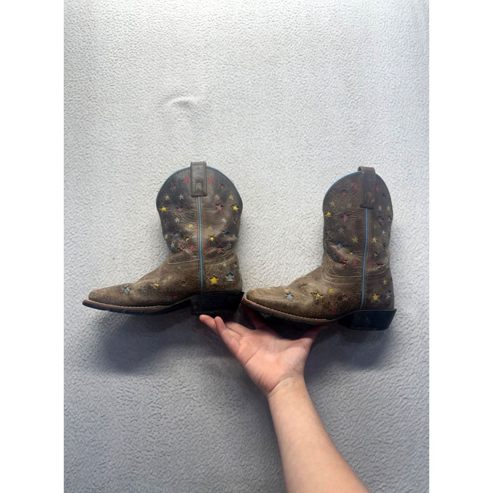 Ariat Ariat Western Boots Star Print Leather Brown Blue Trim Size 8 Womens Size US 8 / IT 38 - 6 Thumbnail