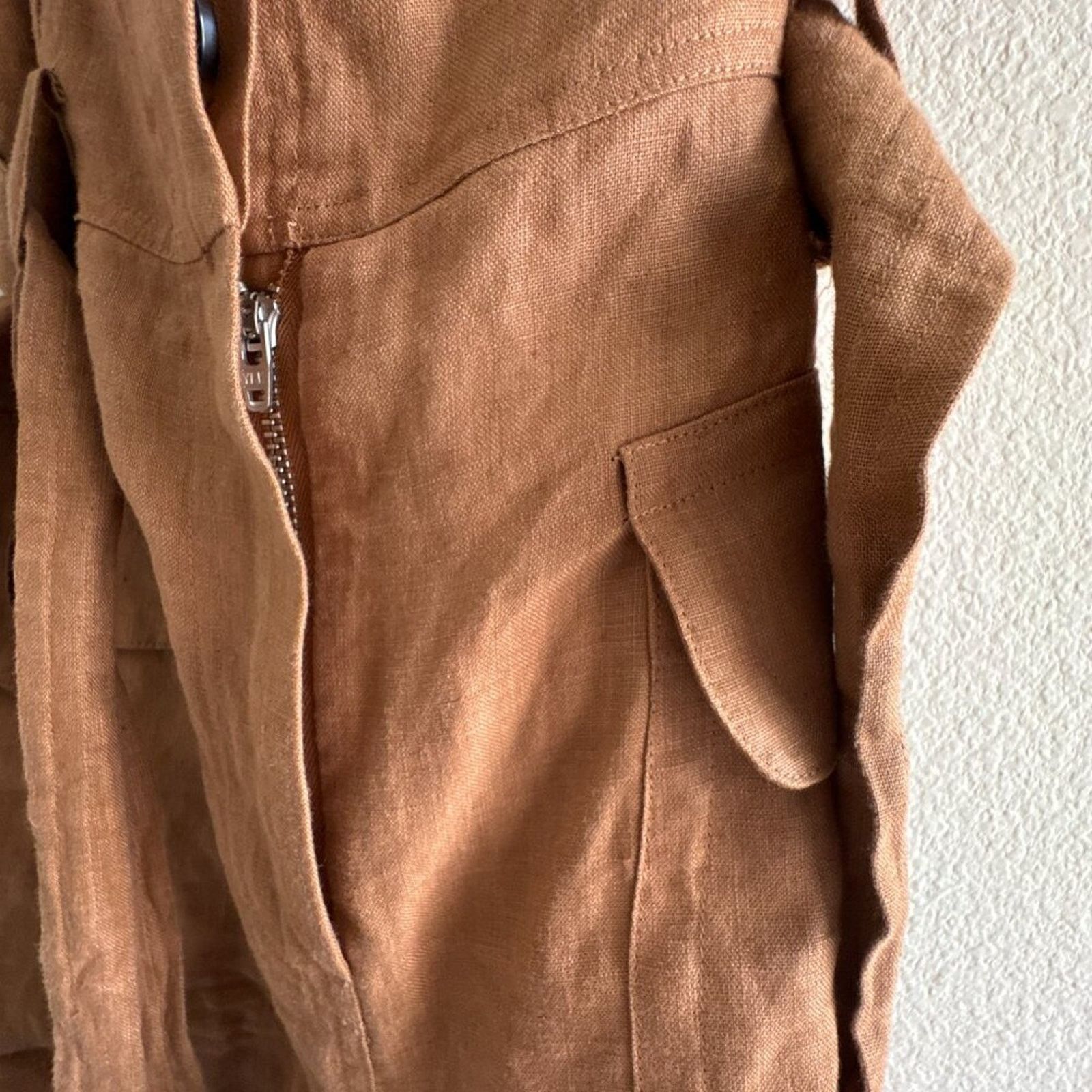 A.L.C. A.L.C. Gilmour Linen Romper Brown Size 4 Size 27" / US 4 / IT 40 - 5 Thumbnail