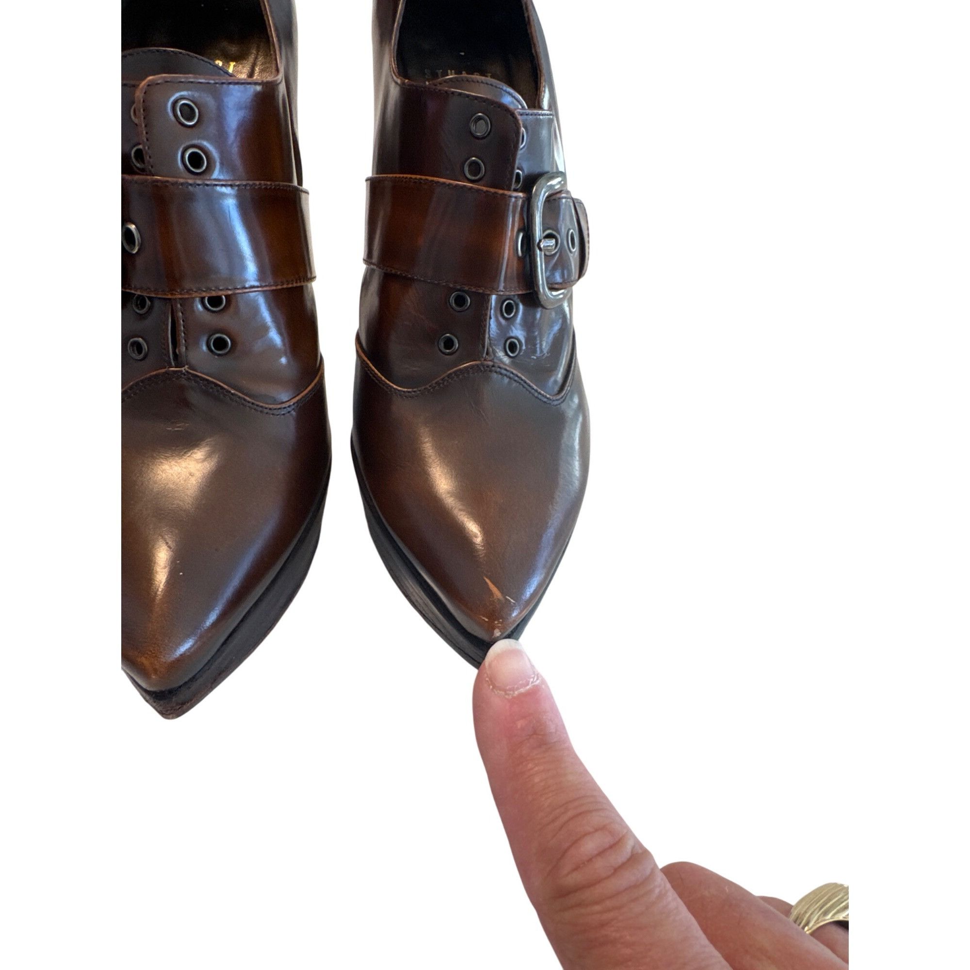 Stuart Weitzman Stuart Weitzman Womens Brown Leather Stiletto Heels Shoes Si Size US 8 / IT 38 - 5 Thumbnail