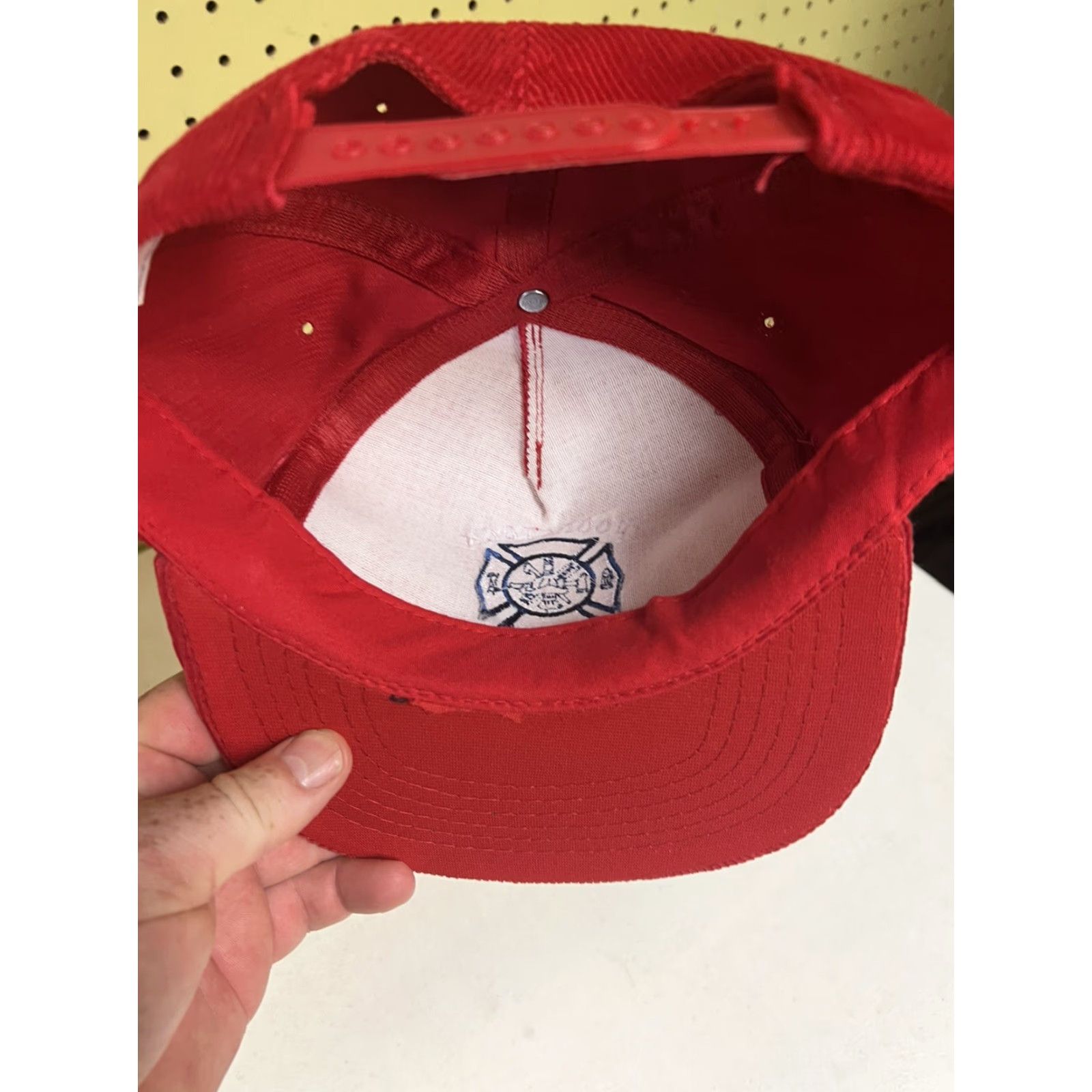Vintage VINTAGE Woodstock Fire Department Red Corduroy SnapBack Cap Hat Vermont VT Men Adjustable Red Corduroy Baseball Cap WV Size ONE SIZE - 6 Thumbnail