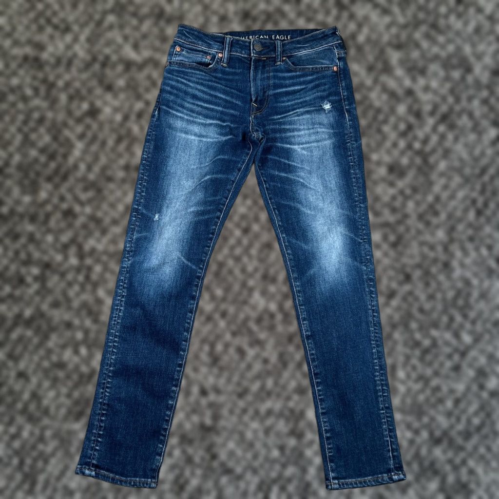 Vintage American Eagle Jeans Mens 28x30 Airflex Athletic Skinny Jeans Stretch Denim Blue Size US 28 / EU 44 - 1 Thumbnail