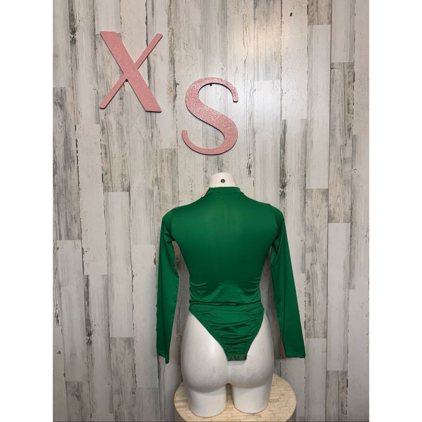 Other Prima Emerald Green High Neck Long Sleeve Bodysuit – Size XS Size XS / US 0-2 / IT 36-38 - 5 Thumbnail