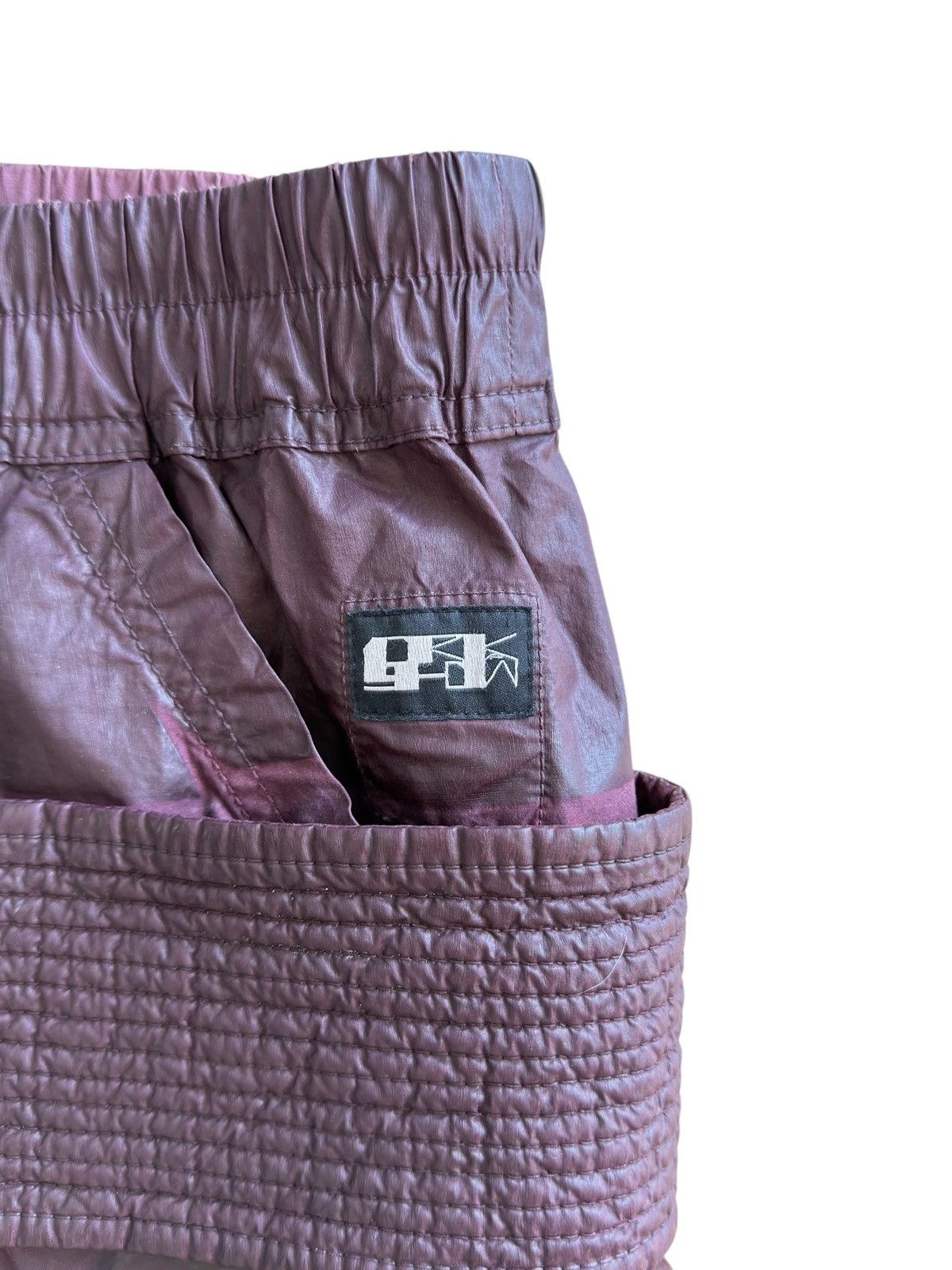 Rick Owens Drkshdw Rick Owens Dark Cherry Waxed DRKSHDW Creatch Cargo Pant FW21 Size US 34 / EU 50 - 7 Thumbnail