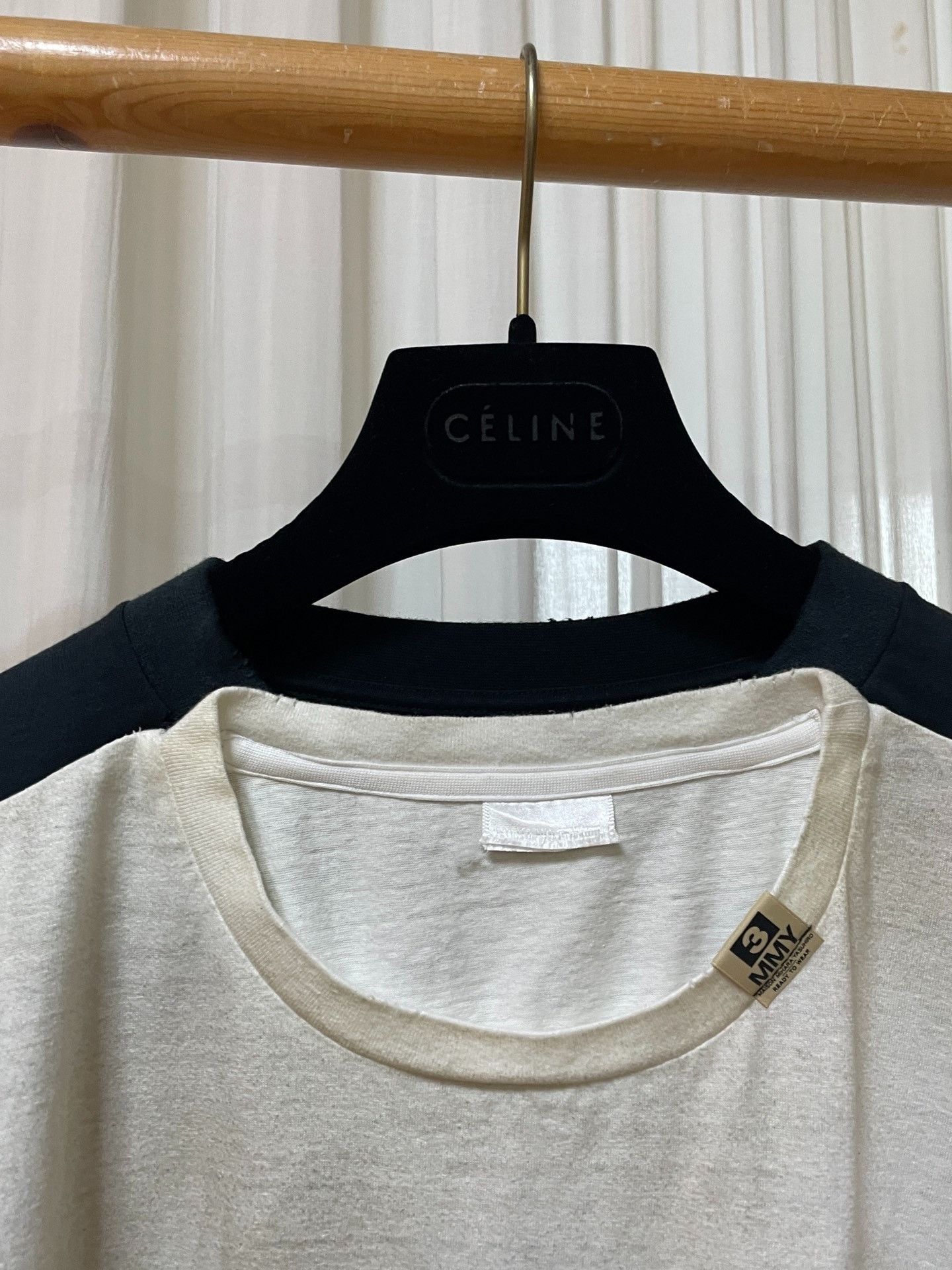 image of Miharayasuhiro Aged Fake Two-Piece Tee in Black/White, Men's (Size Large)