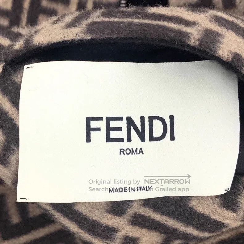 Fendi Fendi Deep Brown Classic Monogram Printed Merino Wool Hood Size XS / US 0-2 / IT 36-38 - 7 Thumbnail