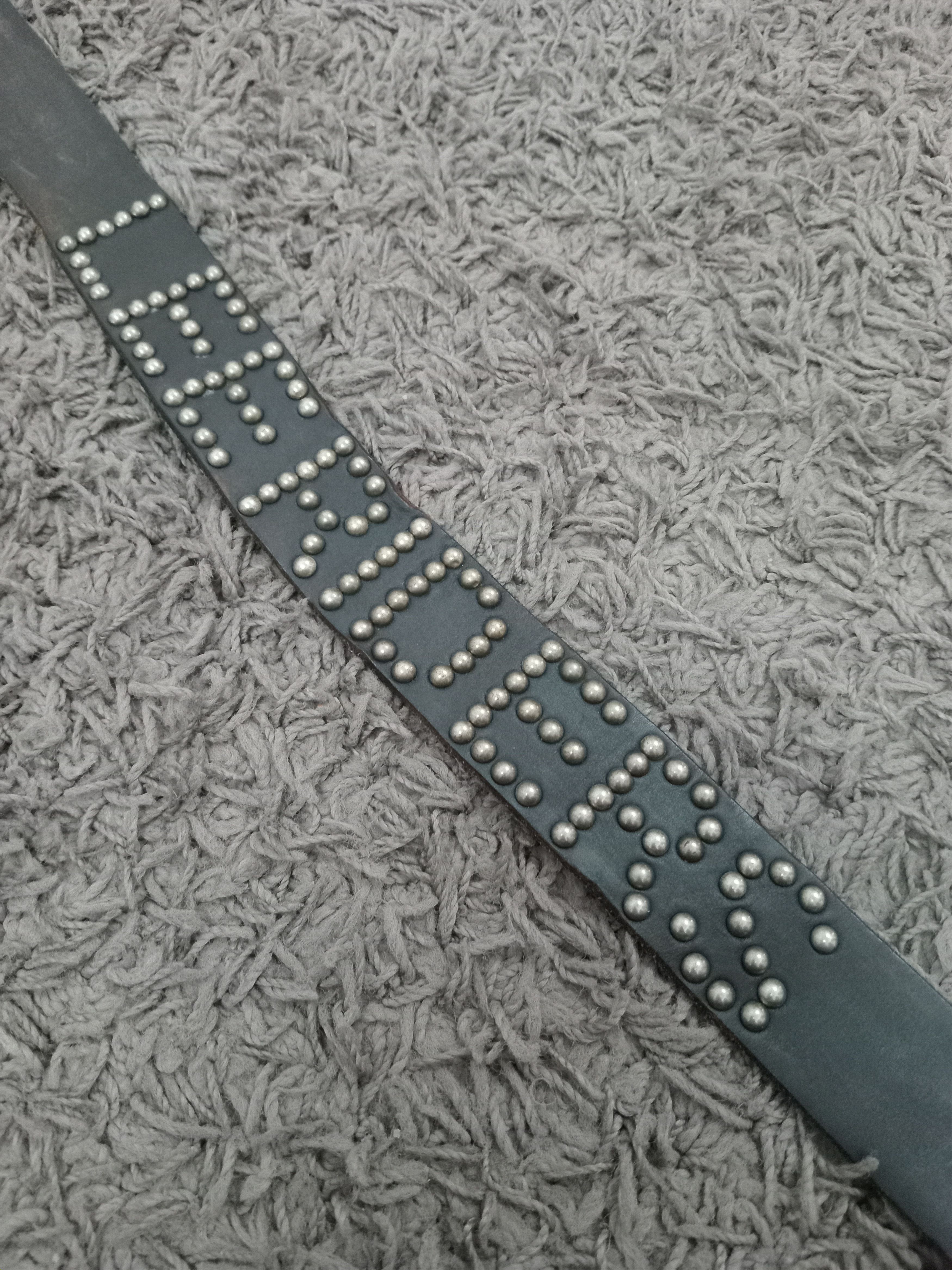 Leather Vintage Lee Riders Studded Leather Belt Size 32 - 4 Thumbnail