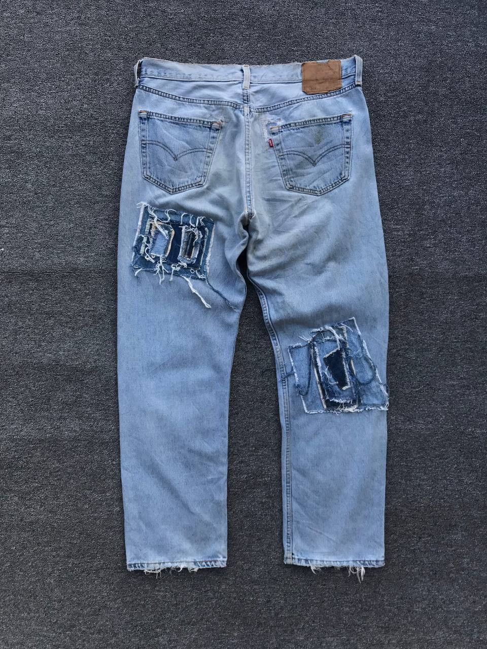 Levi's × Vintage Vintage 1993 Levis 501 distressed patchwork jean W34x29.5" Size US 33 - 14 Thumbnail