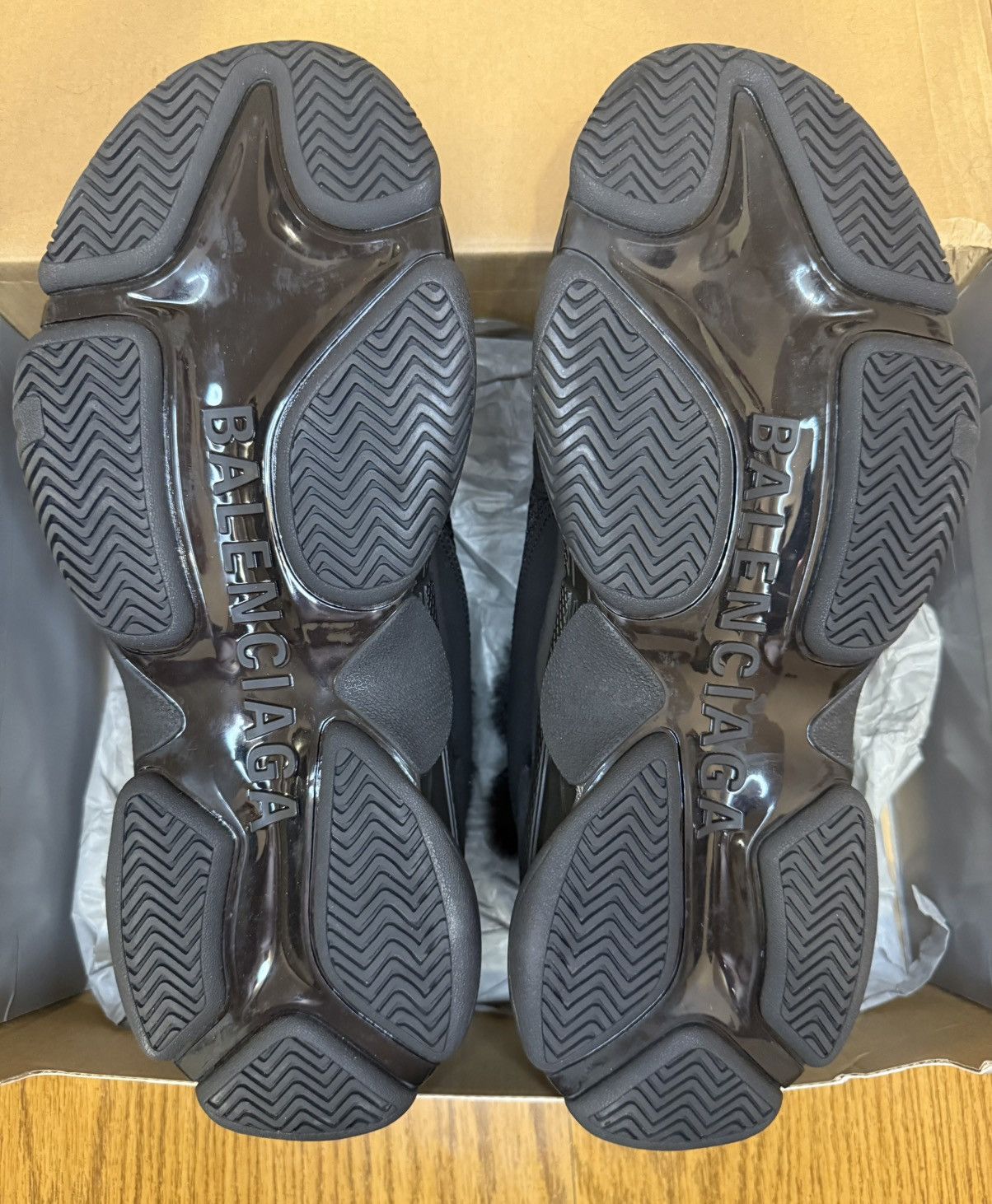Balenciaga Balenciaga Triple S Faux Fur (Black) Size US 13 / EU 46 - 6 Thumbnail