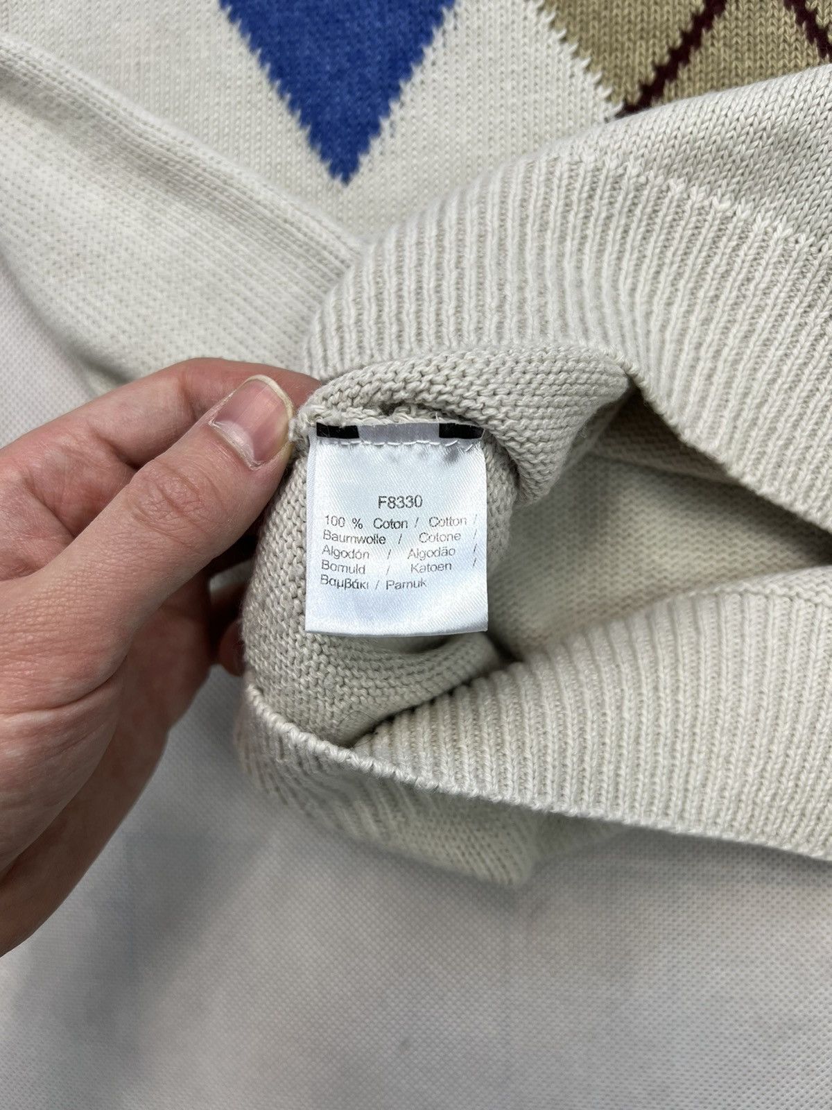 Lacoste × Vintage Sweater Lacoste Center Logo Vintage Diamond Size US M / EU 48-50 / 2 - 5 Thumbnail