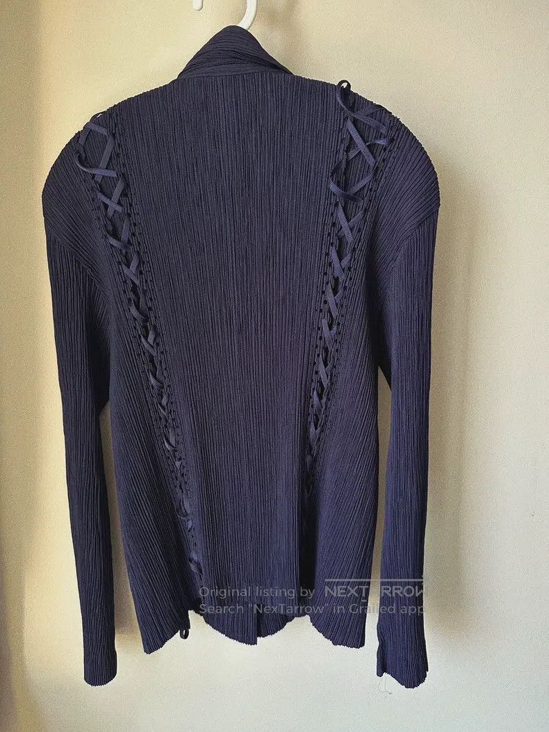 Issey Miyake Issey Miyake Navy Blue Drawstring Suit Jacket Size M / US 6-8 / IT 42-44 - 2 Thumbnail