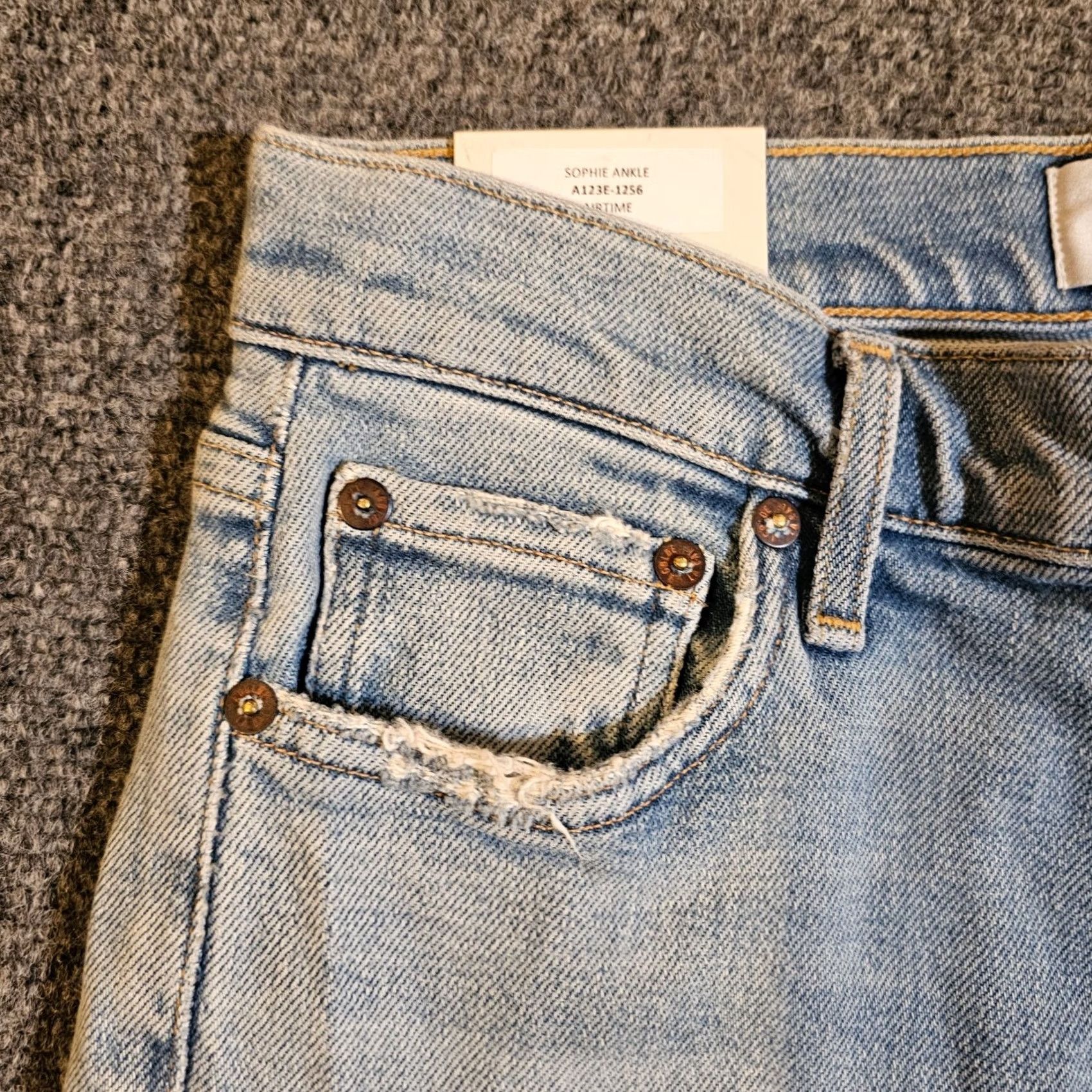 Agolde AGOLDE Jeans Sophie Ankle Mid Rise Lightwash Blue 27 Women's Denim 5-Pocket Regular Fit Black? Size 27" / US 4 / IT 40 - 3 Thumbnail