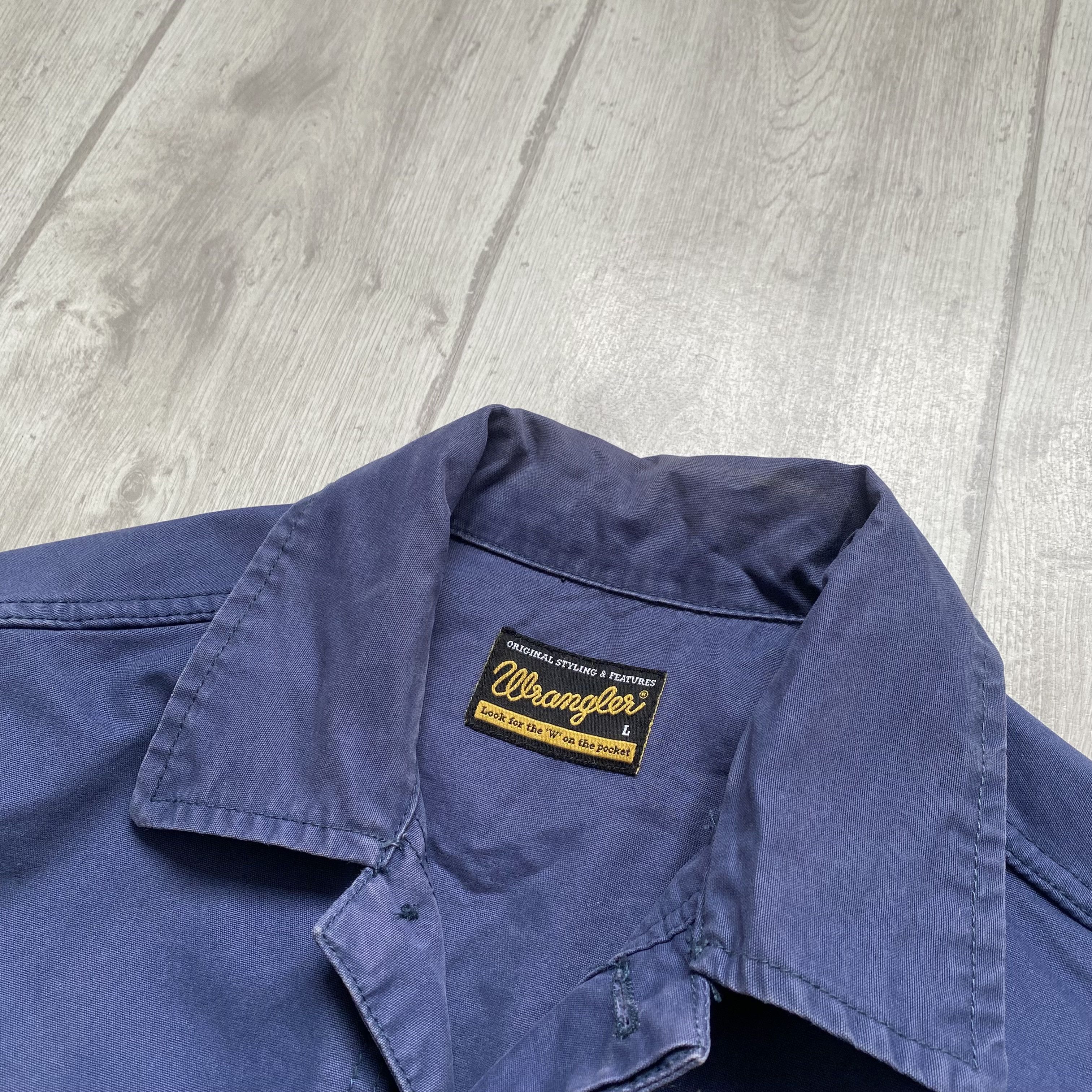 Le Laboureur Vintage 90s Faded Wrangler work jacket Sanfor French Chore Size US L / EU 52-54 / 3 - 5 Thumbnail