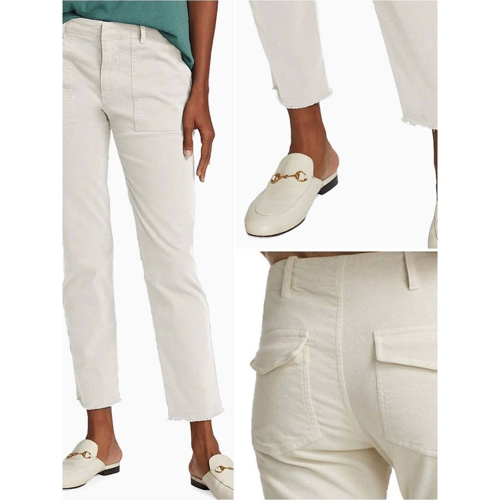 Nili Lotan NILI LOTAN $390 Jenna Corduroy Pant Winter White Womens 8 Size 30" / US 8 / IT 44 - 1 Thumbnail