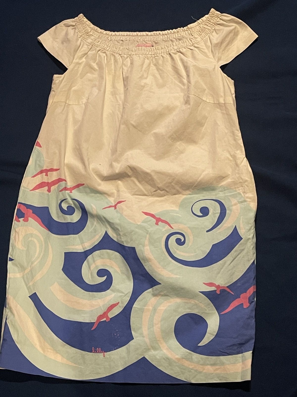 Lilly Pulitzer Lilly pulitzer dress xs off shoulder waves, birds Size XS / US 0-2 / IT 36-38 - 1 Thumbnail