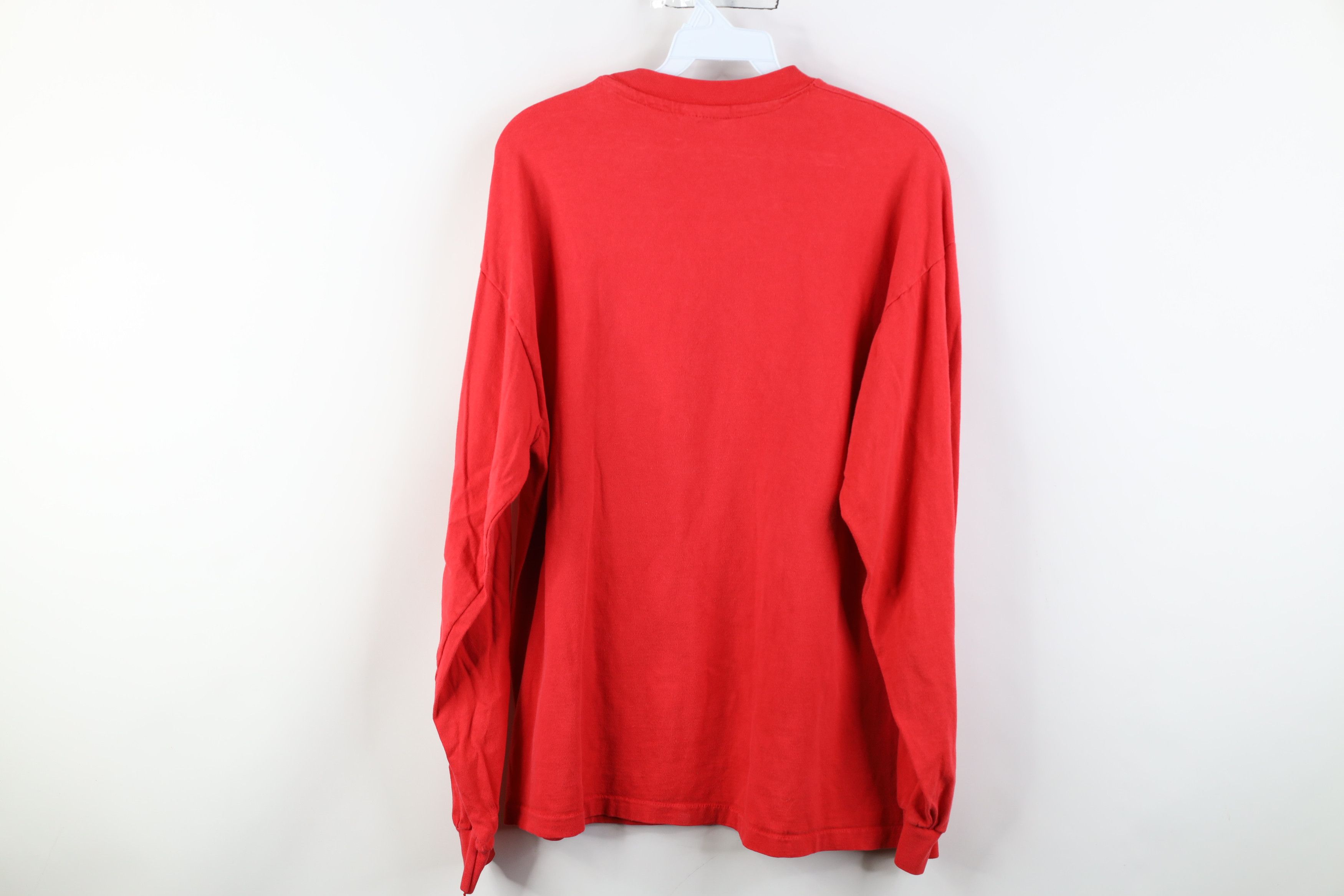 Hanes Vintage 90s Hanes Beefy Cotton Long Sleeve T-Shirt Red USA Size US L / EU 52-54 / 3 - 13 Thumbnail