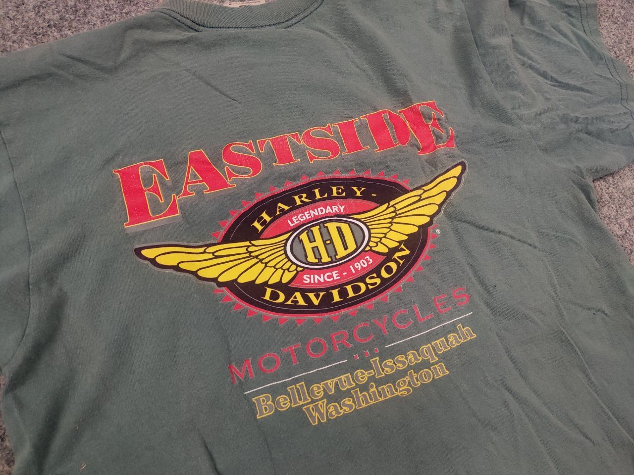 Harley Davidson Vintage 90s Harley Davidson Tultex Fastside Logo T Shirt Tee Size US M / EU 48-50 / 2 - 14 Thumbnail