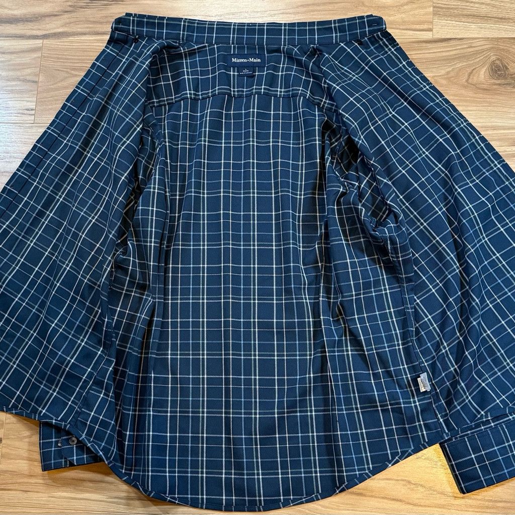 No Fear Mizzen+Main Men’s L Classic Blue Plaid Performance Shirt Size US L / EU 52-54 / 3 - 3 Thumbnail