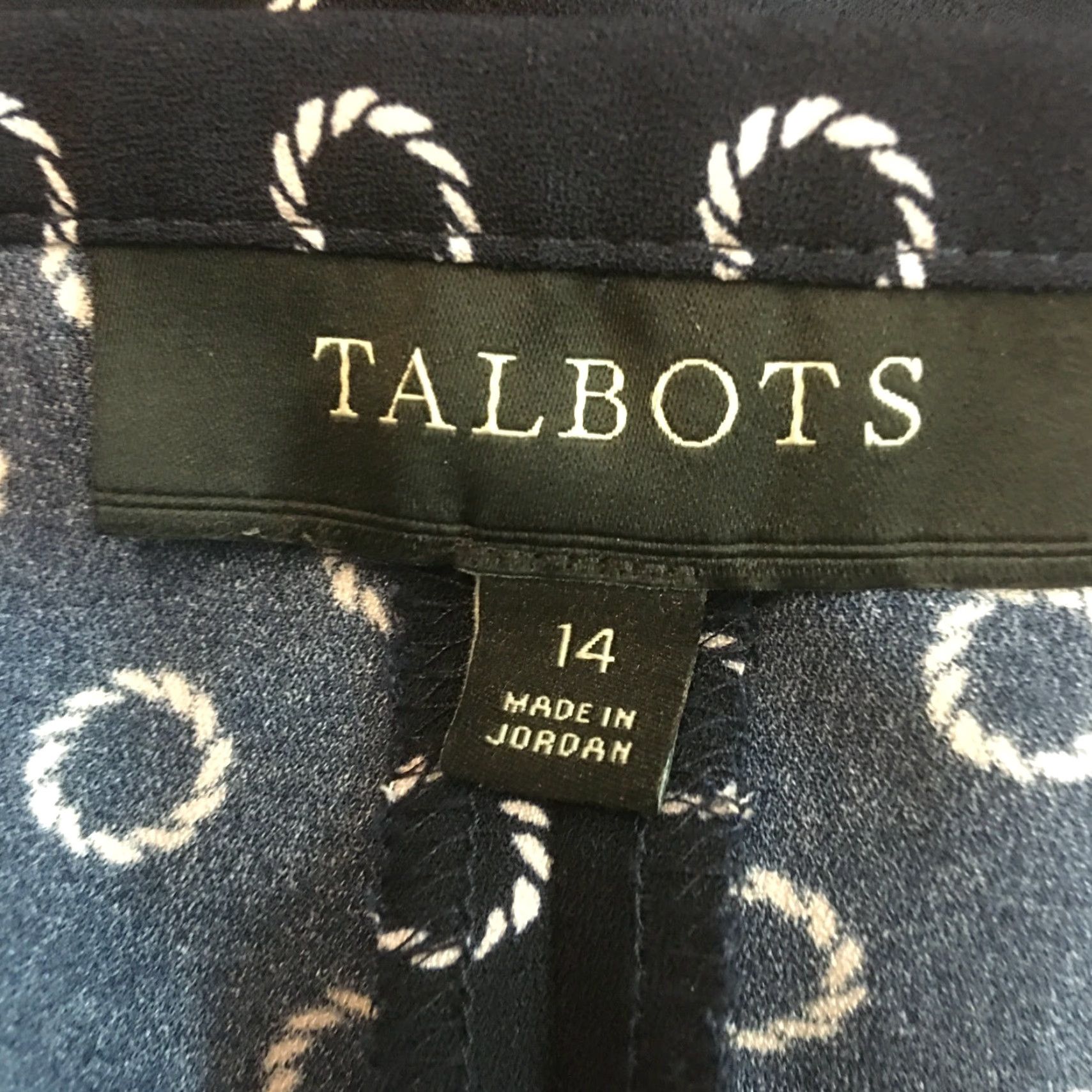 Talbots Talbots Womens Career Stretch Life Savers Print Indigo Blue Slacks Pants 14 Size 36" / US 14 / IT 50 - 5 Thumbnail
